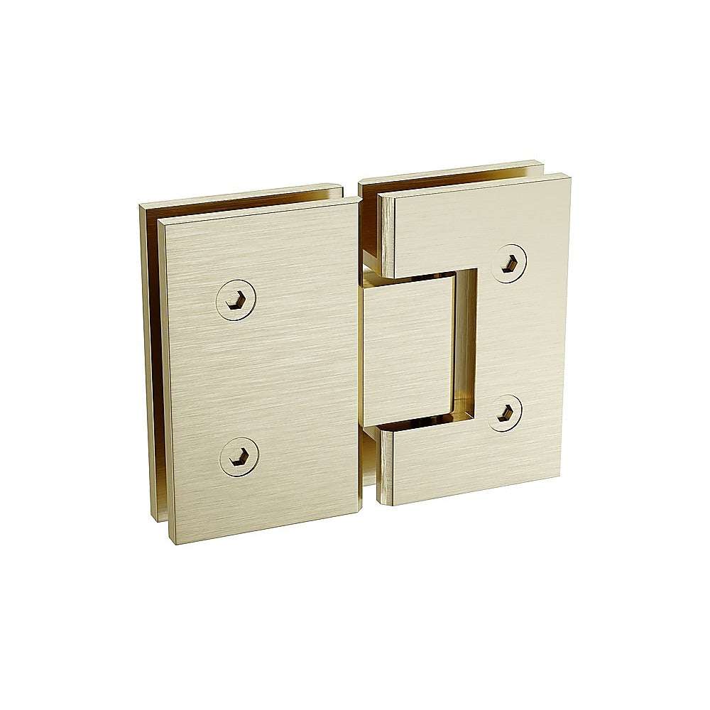 120cm Frameless Shower Screen with Gold Channel & Stainless Steel Hinges - Square Knob Handle for Modern Bathroom - Perfect for Wall to Wall Installation in Home or Hotel Bathrooms