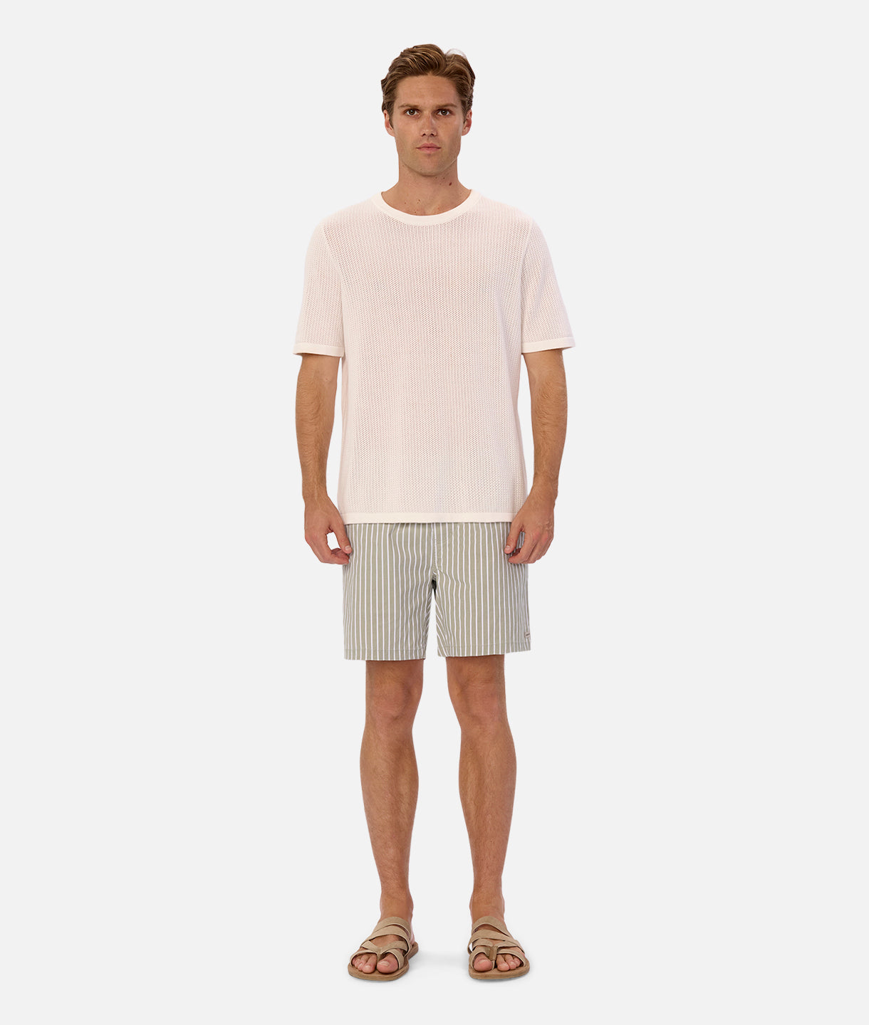 Antoni Swim Shorts for Men - Quick-Dry Olive & Off-White Beach Shorts | Perfect for Swimming, Surfing & Summer Vacations