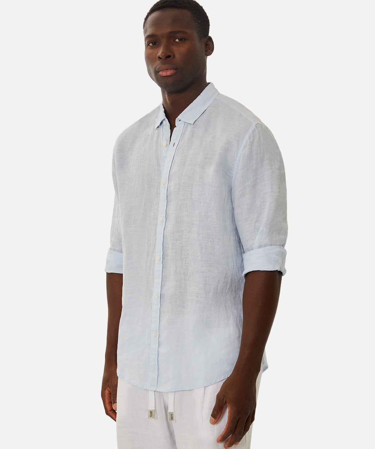 Premium Tennyson Linen Long Sleeve Shirt for Men - Breathable Sky Blue Button Down Shirt - Perfect for Casual Wear, Office & Summer Outfits