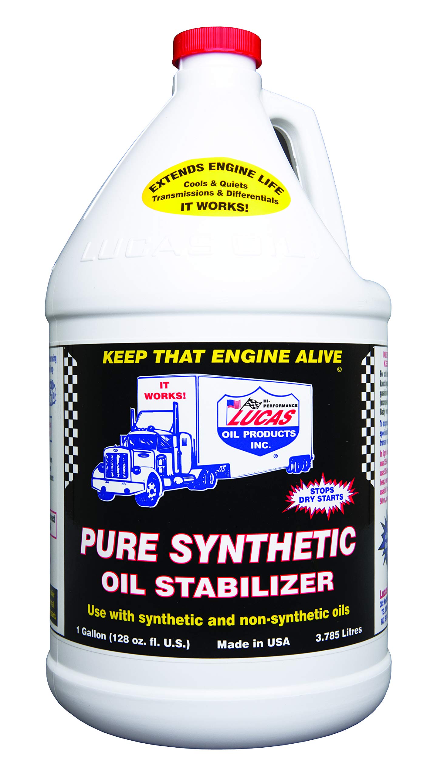 Lucas Oil (LUC10131) Synthetic Engine Oil Stabilizer Additive - 1 Gallon Bottle (Case of 4) - Reduces Friction, Extends Engine Life - Perfect for Cars, Trucks & Heavy-Duty Vehicles