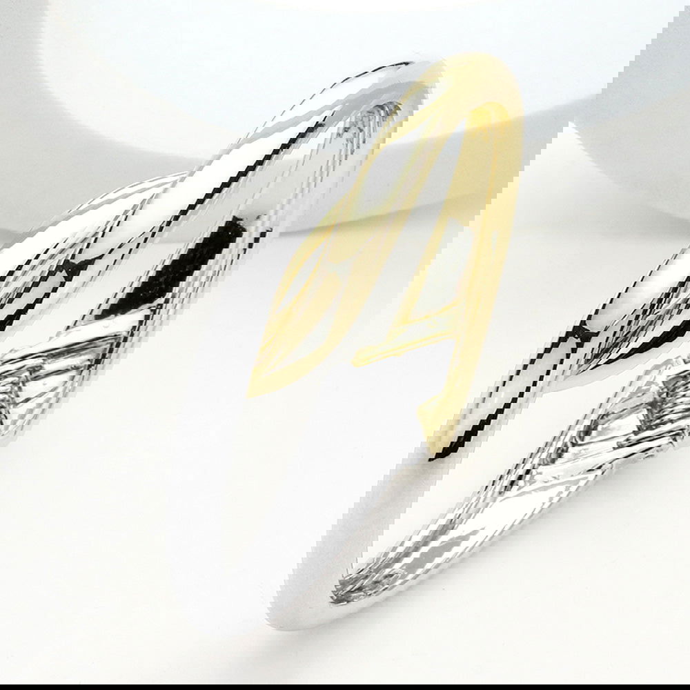 Two Tone Abstract Twist Metal Hinged Bracelet for Women - Elegant Adjustable Bangle for Casual & Formal Wear - Perfect Gift for Birthday, Anniversary & Special Occasions