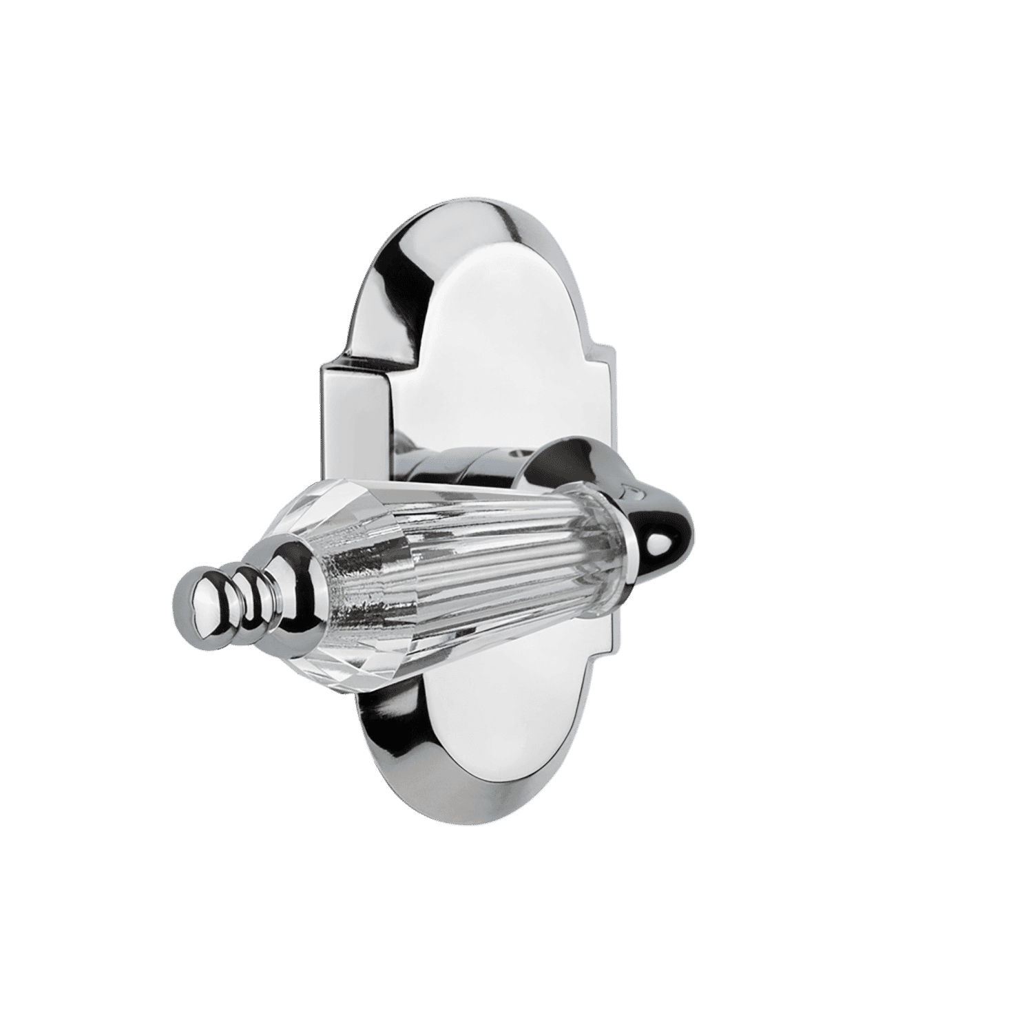 Elegant Bright Chrome Cottage Short Plate with Parlour Crystal Lever - Perfect for Vintage Bathroom & Kitchen Faucet Upgrades
