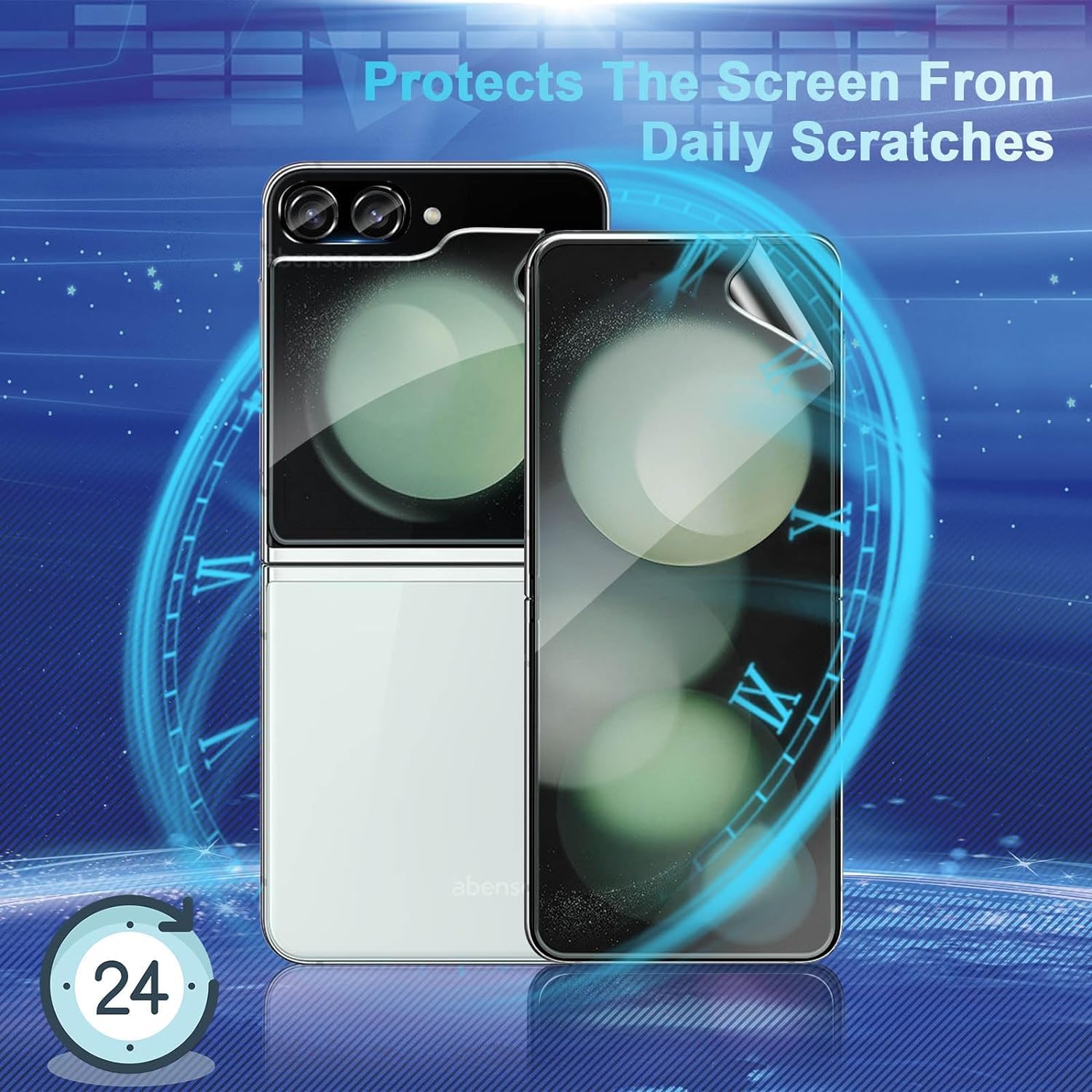 2-Pack 6-Piece Samsung Galaxy Z Flip 5 Screen Protector Set - Front TPU Film + Back Tempered Glass + Camera Lens Protector - HD Clear, Bubble-Free for Galaxy Z Flip 5G - Perfect for Daily Protection & Scratch Prevention