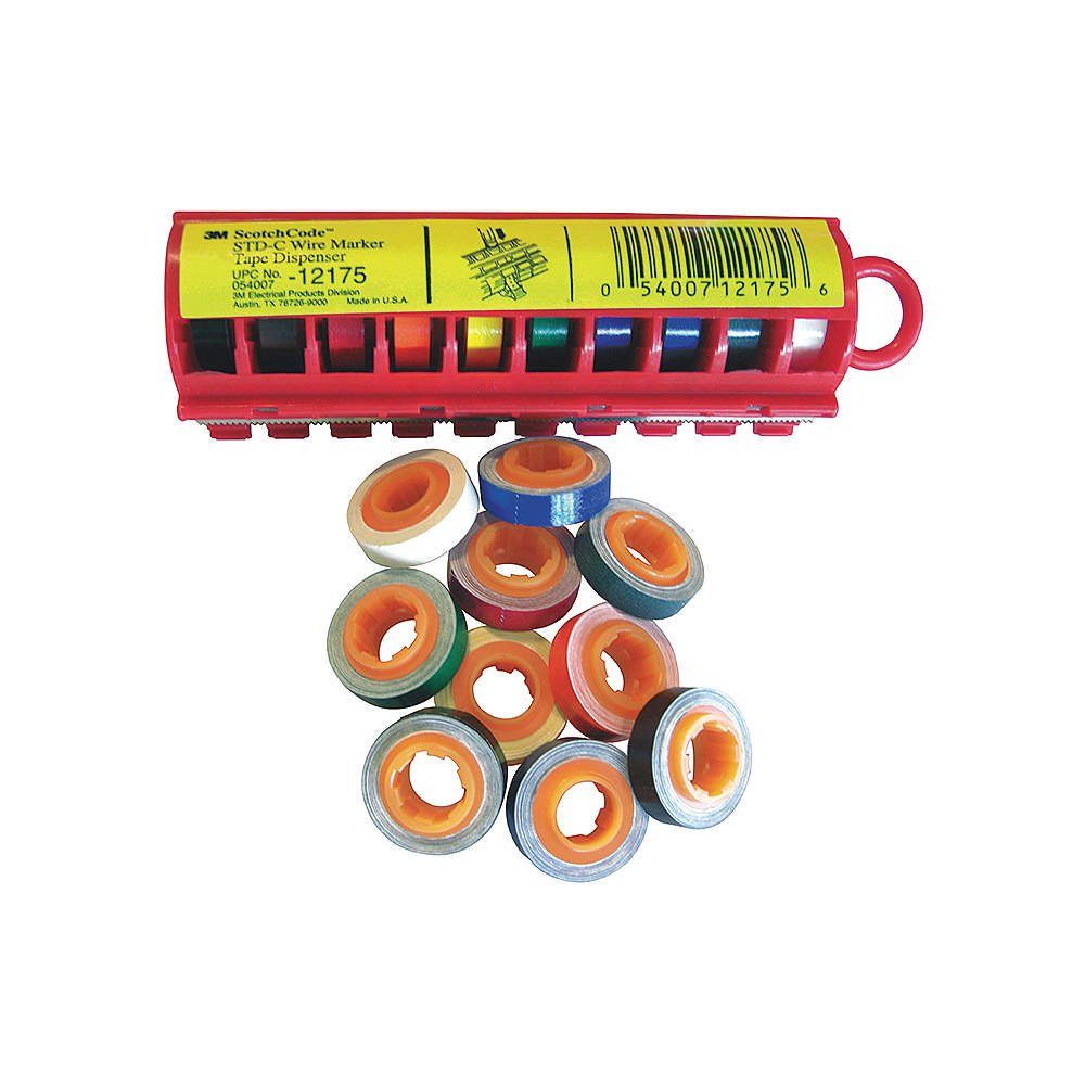 Pre-Printed Wire Marker Tape with Dispenser - Durable, Self-Laminating Cable Labels for Electrical Wiring & Organization - Perfect for Home, Office & Industrial Use