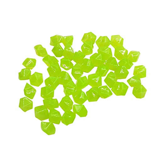 100PC Glow in The Dark Rocks - Diamond Shaped Luminous Pebbles for Outdoor Garden, Aquarium, Walkway & Landscape Decoration | Long Lasting Glow Stones for Nighttime Visibility (Fruit Green) - Perfect for Pathways, Fish Tanks, Planters & Backyard Lighting