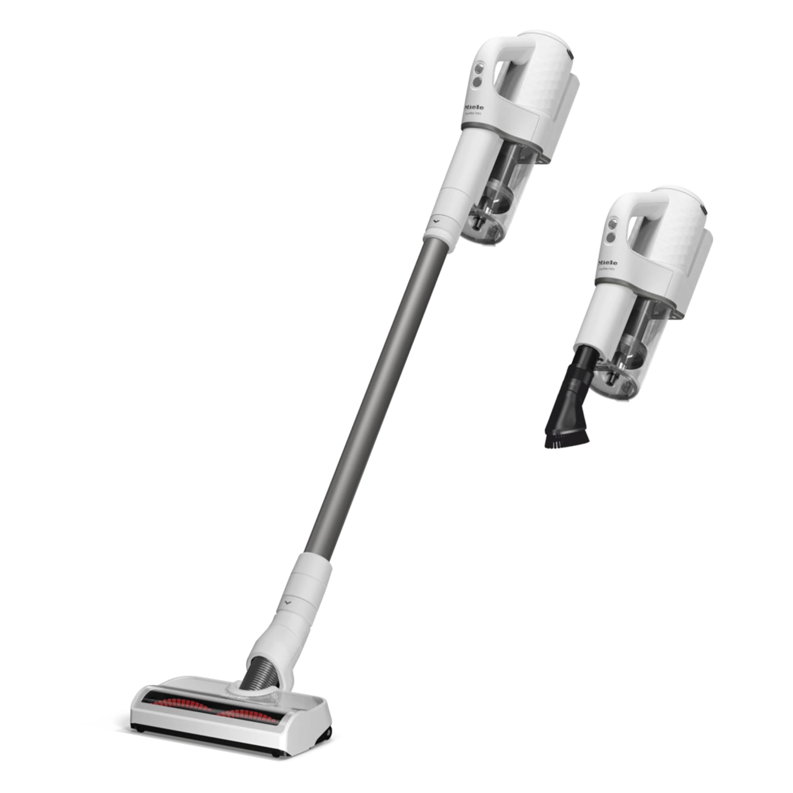 Miele Duoflex Extra Cordless Stick Vacuum Cleaner - Bagless, Multi-Floor, 2 Attachable Brushes, Brilliant White/Space Grey - Perfect for Hardwood Floors, Carpets & Pet Hair Cleaning