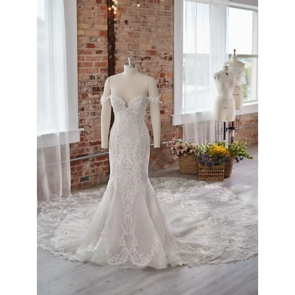 Maggie Sottero Frederique Detachable Wedding Dress Train - Elegant Bridal Gown Accessory for Church Ceremonies & Outdoor Photoshoots