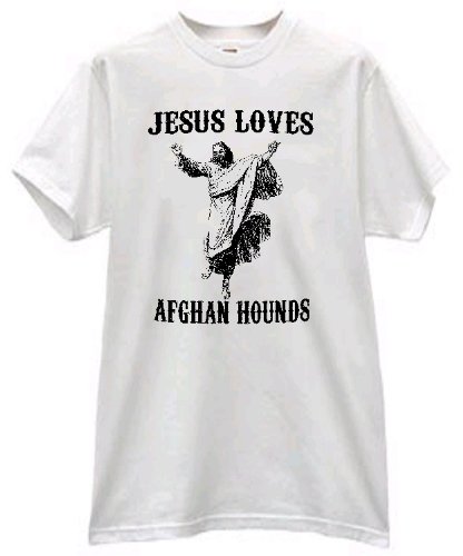 Jesus Loves Afghan Hounds Spiritual Dog Lover T-Shirt for Youth Small - White | Christian Dog Apparel for Church, Bible Study & Pet Lovers