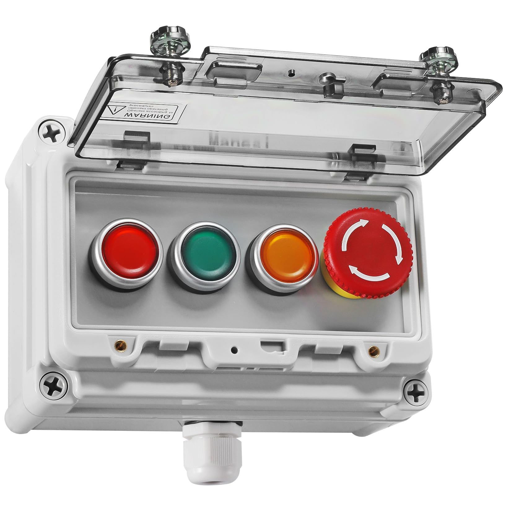 **Waterproof Push Button Switch IP67 - Green/Red/Yellow Instant & Emergency Stop Switch with Protective Cover - Anti-Misoperation for Outdoor, Industrial, and Emergency Use**