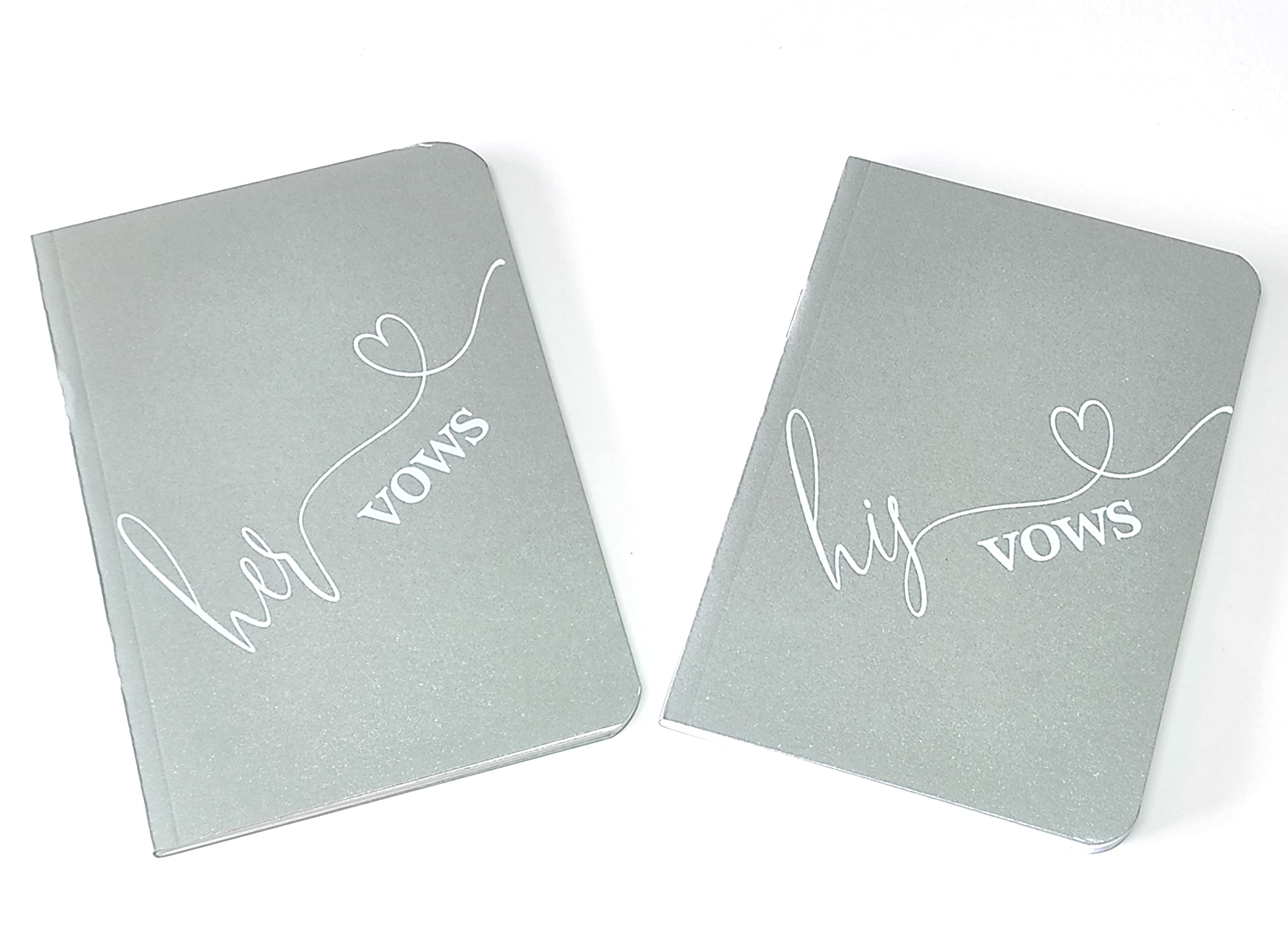 Modern Wedding Vow Books Set - Gray Vow Booklets for Ceremony & Keepsake