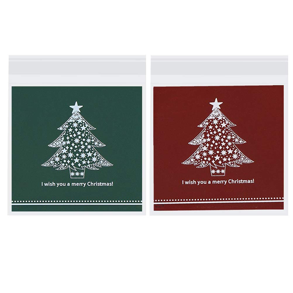 200pcs Clear Christmas Cookie Bags - 4x6 Inch Cellophane Treat Bags for Holiday Gifts, Party Favors, Biscuits & Goodies | Bulk Food Storage, Xmas Treats, Baked Goods Packaging