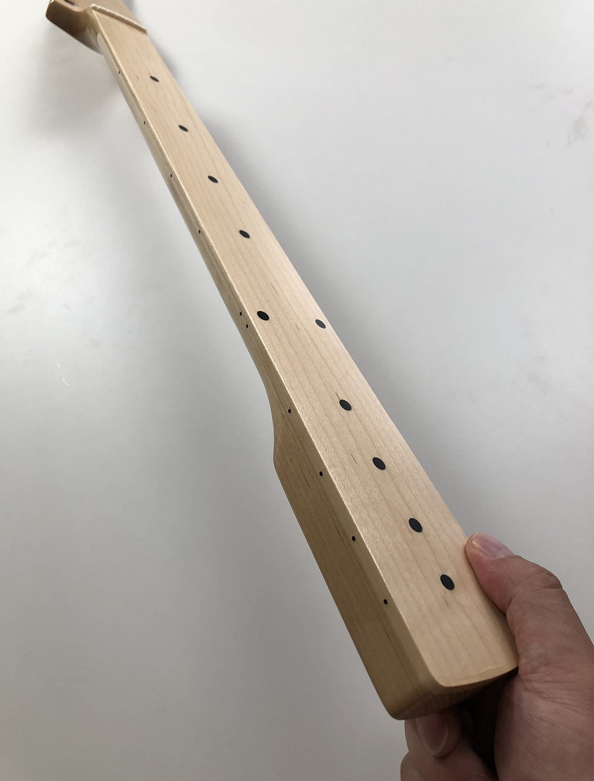 Maple Fretboard Fretless Electric Guitar Neck - 22 Frets, Dot Inlay, Gloss Finish, 25.5 Inch Scale Length | Perfect for Jazz, Blues & Experimental Music Performances