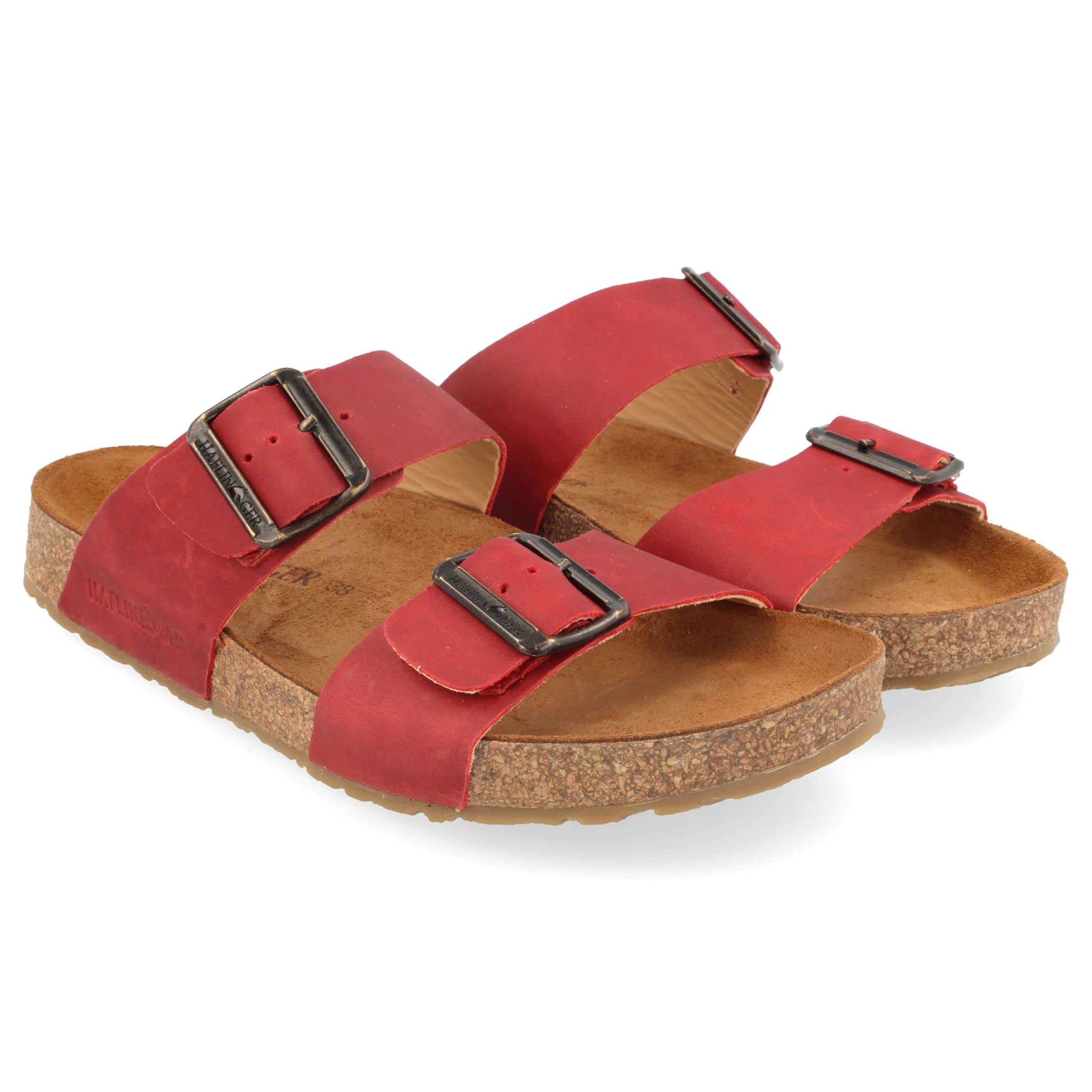HAFLINGER Unisex Andrea Comfort Sandals for Women & Men - Soft Wool Felt Footbed, Arch Support - Rose Color, Size 6 US - Perfect for Indoor, Outdoor & Spa Wear