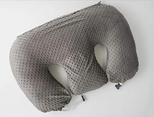 Twin Z The Pillow - Gray - 6-in-1 Multi-Functional Twin Pillow for Breastfeeding, Bottle Feeding, Tummy Time, Reflux Support & Pregnancy | Perfect for Newborns, Infants & Moms | Soft Gray Dots Design