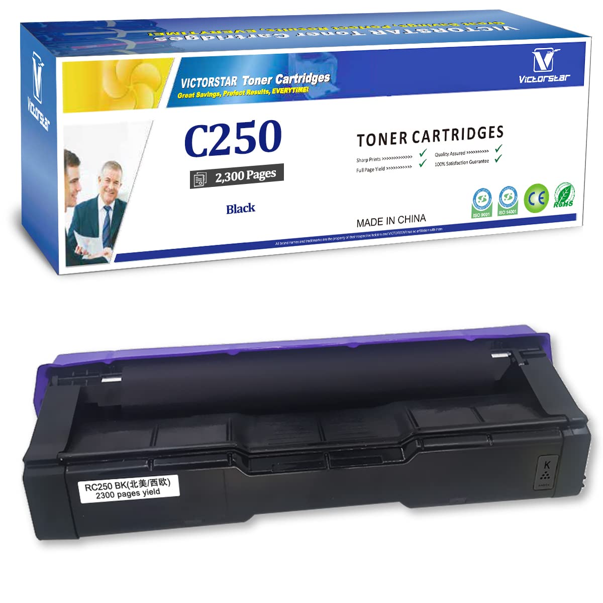 VICTORSTAR Compatible Toner for Ricoh SP C250 C260 C261 - High Yield 2300 Pages - Office & Home Printing