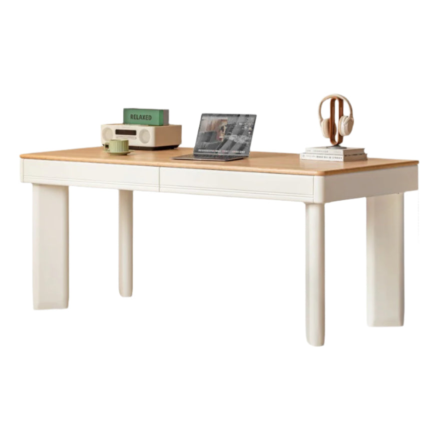 70.9x31.5x29.5 inch / 180x80x75 cm / natural wood color - white color / desk