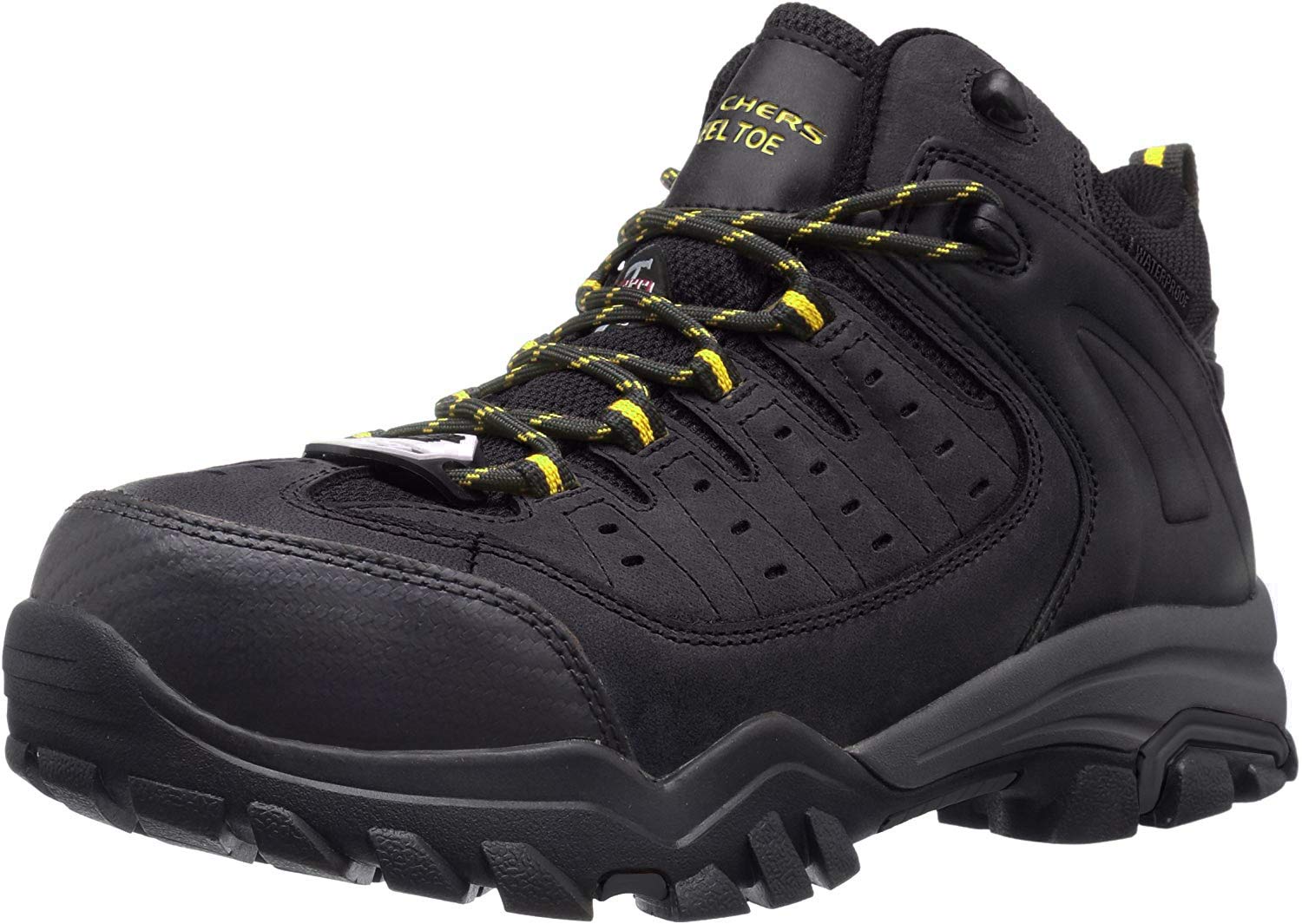 Skechers for Work Men's Delleker Lakehead Steel Toe Work Boot - Waterproof & Slip Resistant for Construction, Landscaping & Outdoor Jobs