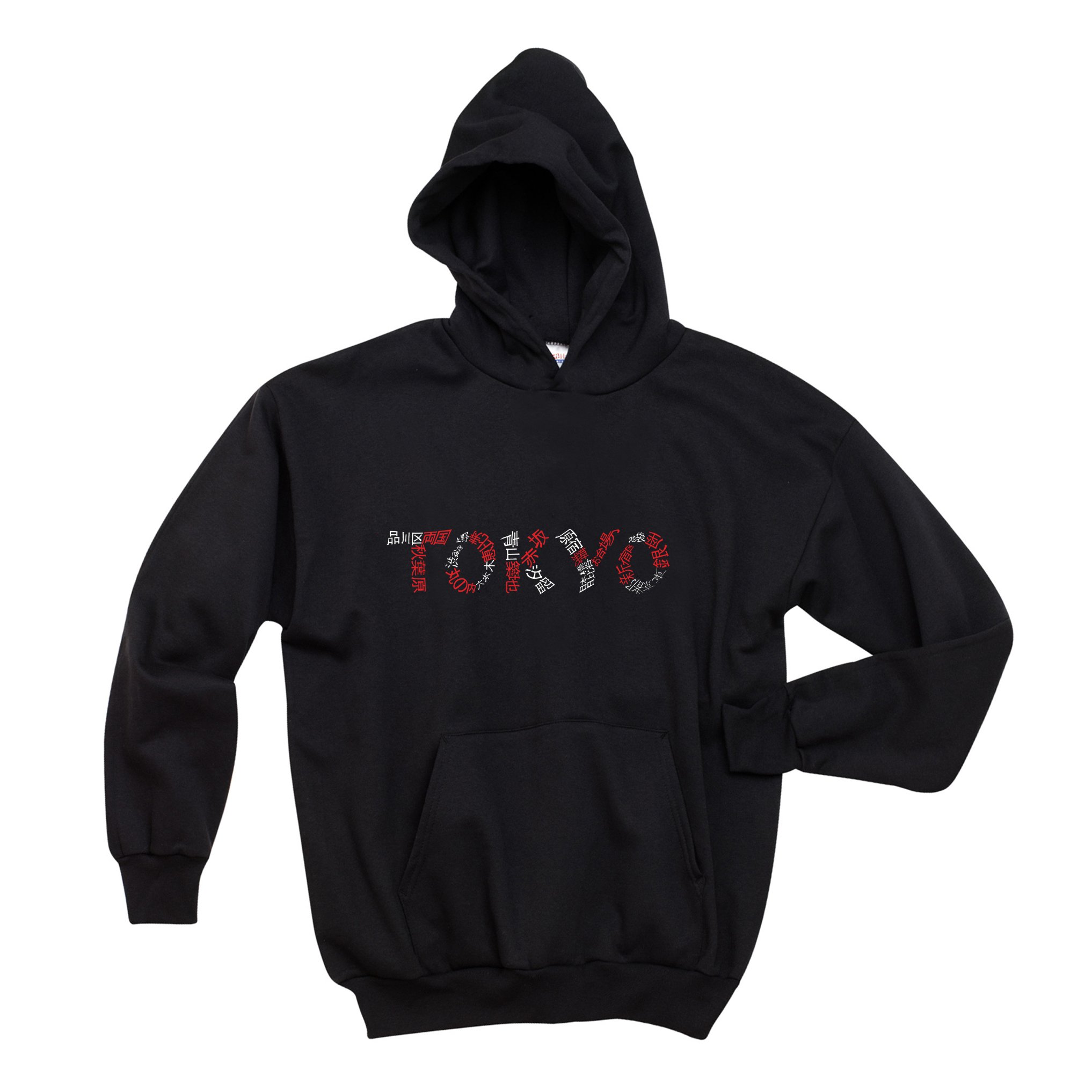 LA POP ART Women's Word Art Hooded Sweatshirt - Tokyo Neighborhoods Design | Trendy Graphic Pullover for Casual Wear, Street Style & Travel Outfits