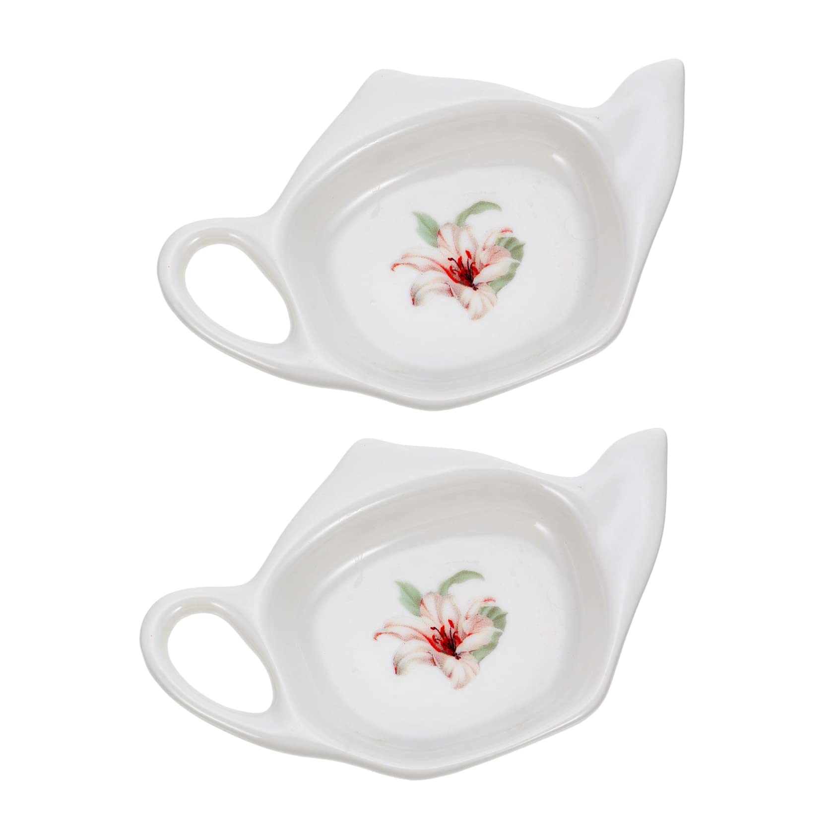 KICHOUSE 2-Piece Tea Bag Saucer Ring Tray - Multi-Purpose Jewelry Keychain Holder, Condiment Tray & Tea Bag Storage for Cups | Perfect for Tea Parties, Kitchen Organization & Small Appetizer Serving