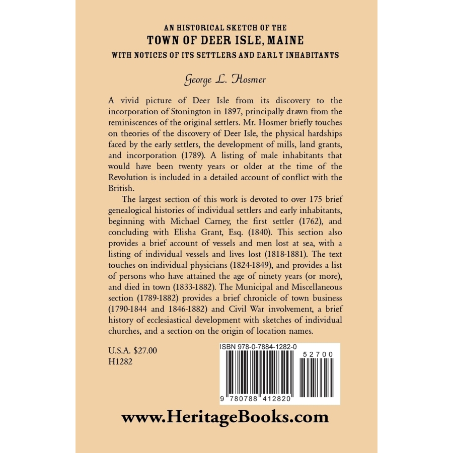 Historical Sketch of Deer Isle, Maine - Early Settlers & Inhabitants of Hancock County | Perfect for Genealogy Research & Maine History Enthusiasts
