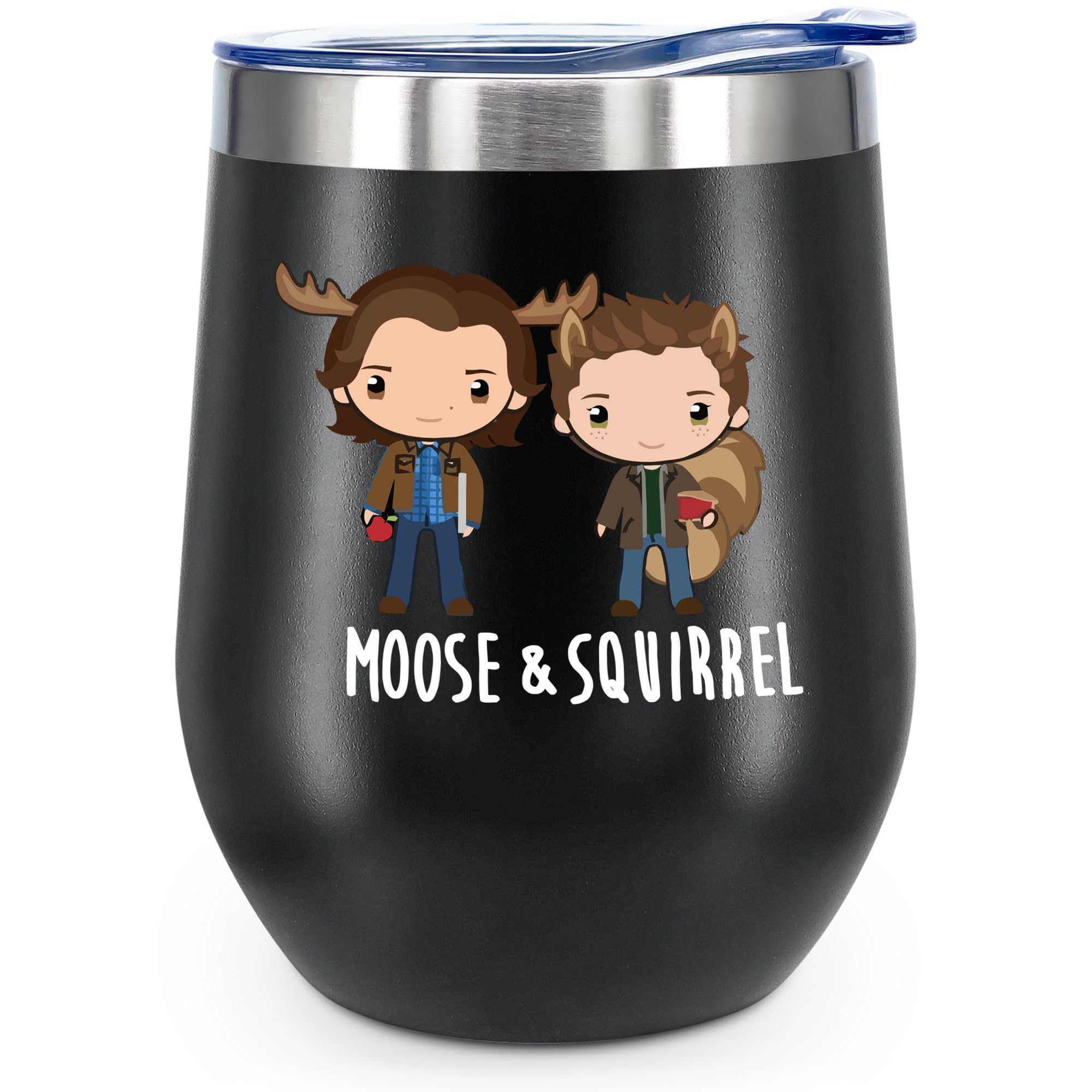 Supernatural Gifts Mug 12oz Insulated Stainless Steel Wine Tumbler with Lid - Vacuum Insulated Coffee Cup, Funny Birthday Gift for Women & Men (Black) - Perfect for Office, Travel, and Home Use