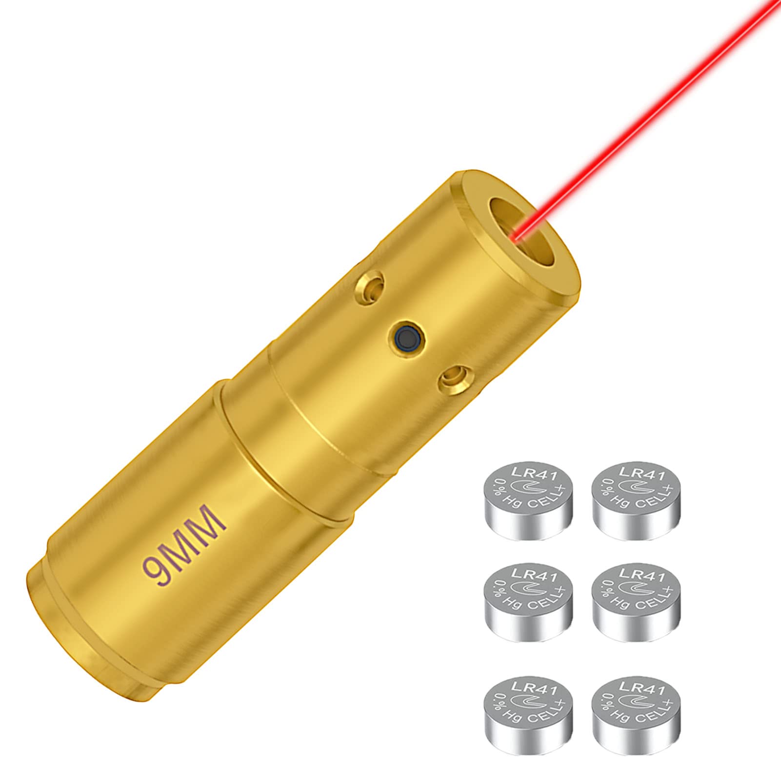 9MM Red Dot Laser Bore Sight Boresighter for Zeroing - Includes 4 Sets of Batteries | Perfect for Pistol & Rifle Sight Alignment at Home or Range