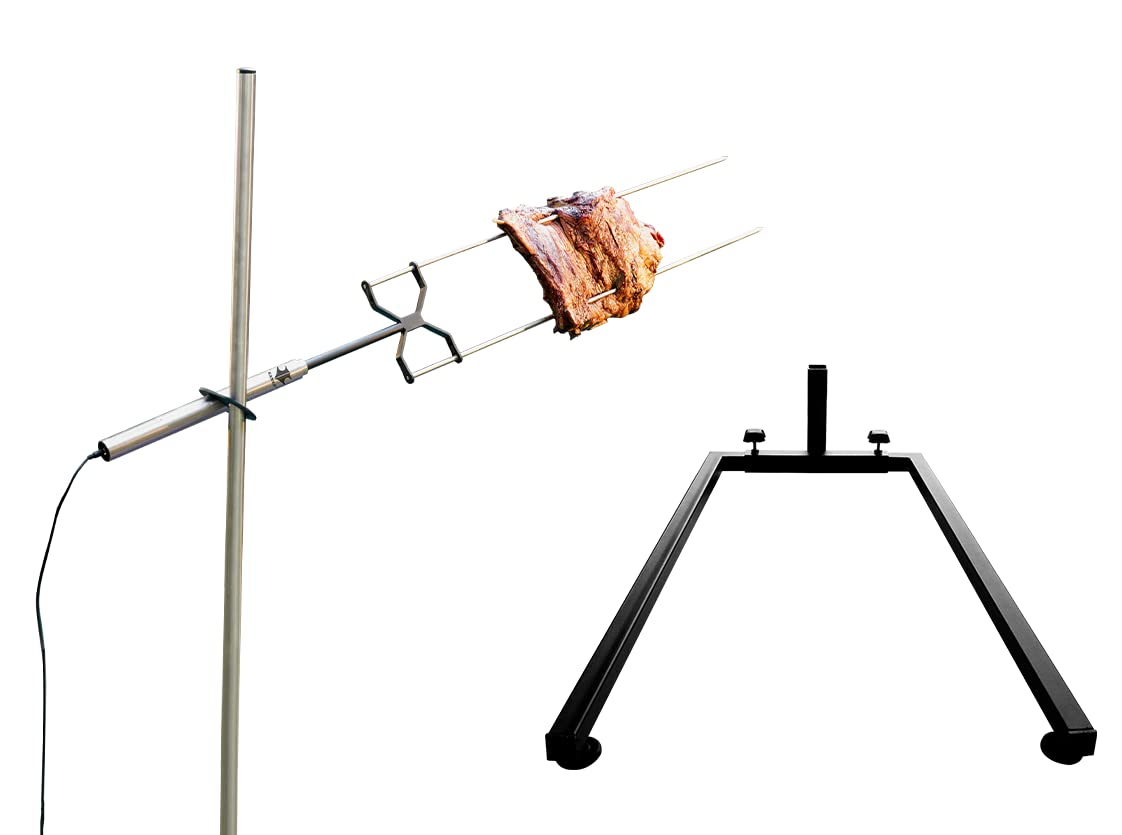 Heavy Duty Kanka Rotisserie Grill with Hard Floor Stand - Outdoor & Indoor BBQ Grill Kit for Backyard, Camping, and Home Cooking | Perfect for Roasting Chicken, Turkey, and Kebabs