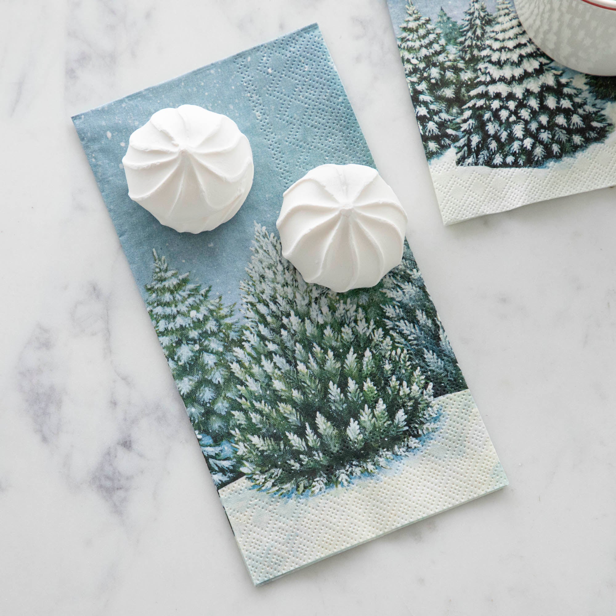 Evergreen Forest Design Paper Napkins for Parties, Weddings & Events - Eco-Friendly Disposable Guest Napkins for Dining & Home Decor