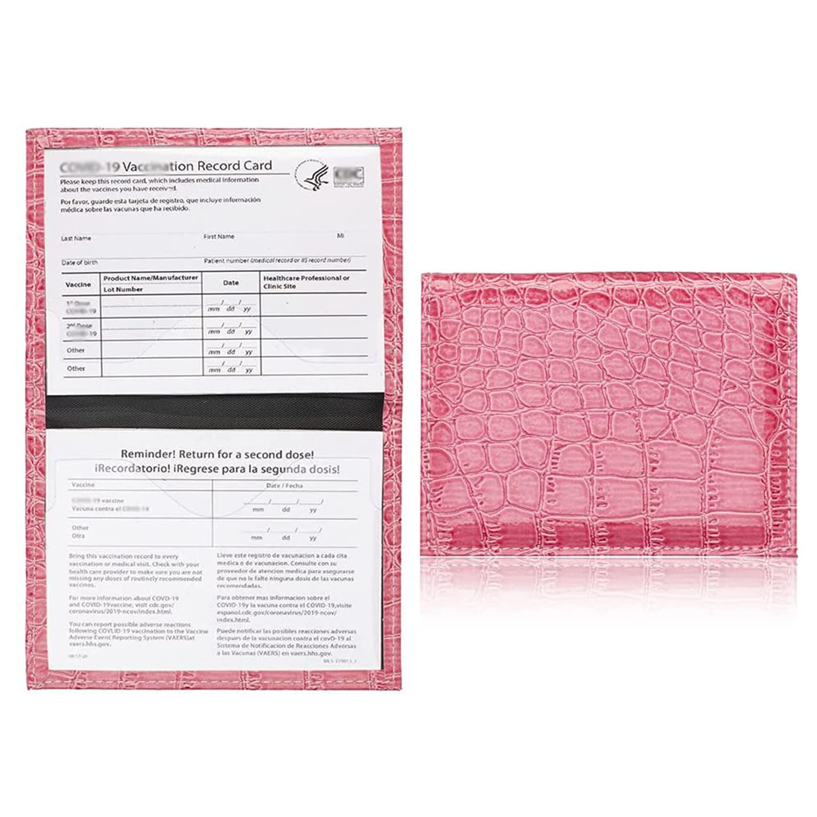 Muised CDC Vaccine Card Holder - Scratchproof PU Leather Vaccination Card Protector (4.6×3.3 Inch) 2 Pack - Portable Passport & ID Card Storage Wallet - Perfect for Travel, Doctor Visits & Daily Organization