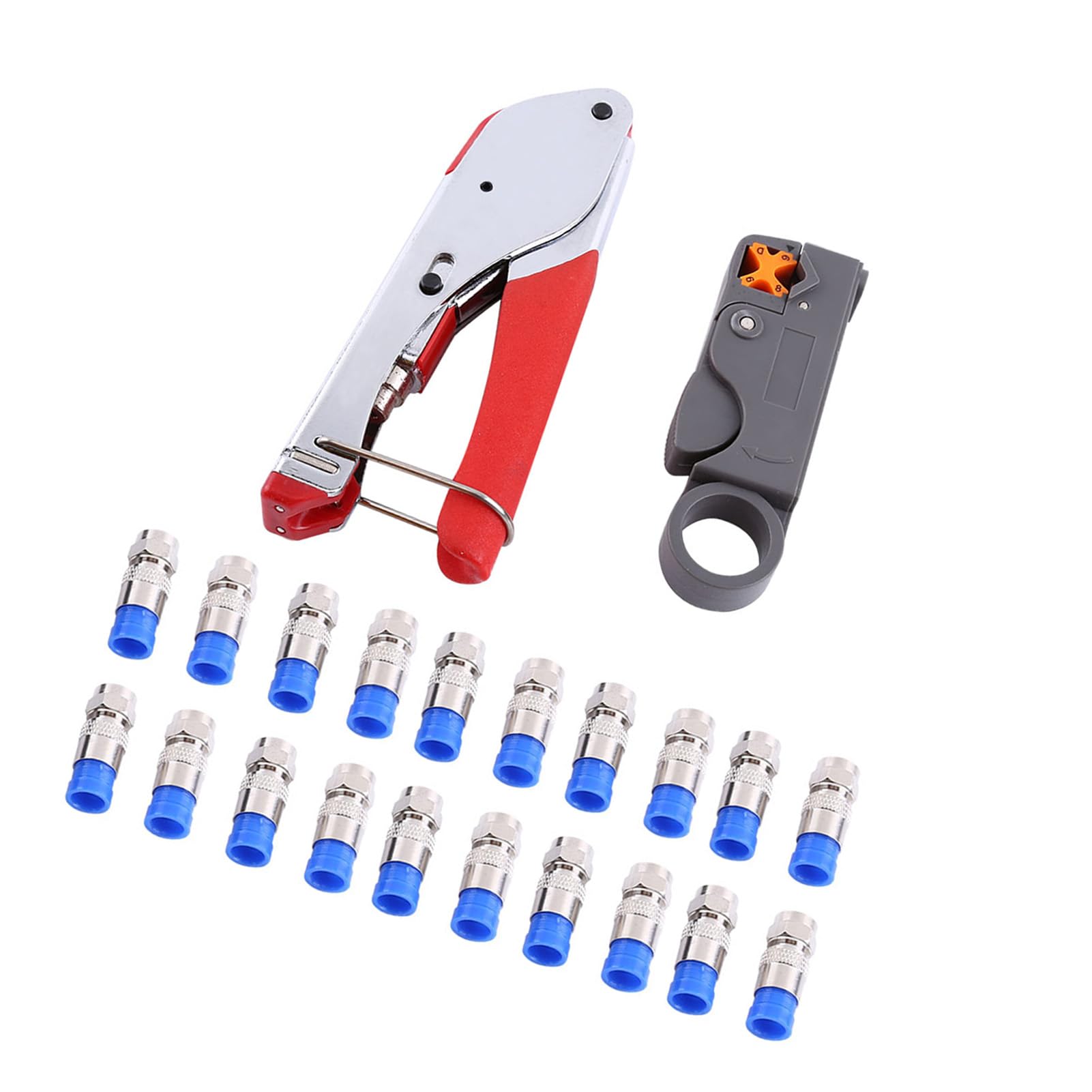 Premium Coaxial Cable Crimper Kit for RG6/RG59 - Professional Coax Cable Connector Tool Compatible with Most Compression Connectors - Ideal for Home Theater Setup, CCTV Installation & Network Wiring