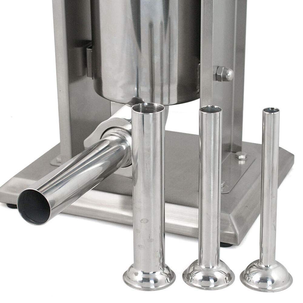 INTSUPERMAI 7L Manual Sausage Stuffer - Stainless Steel Vertical Meat Grinder with 2-Speed Adjustment & 4 Stuffing Tubes - Perfect for Home Kitchen, Butcher Shop, and Sausage Making Business