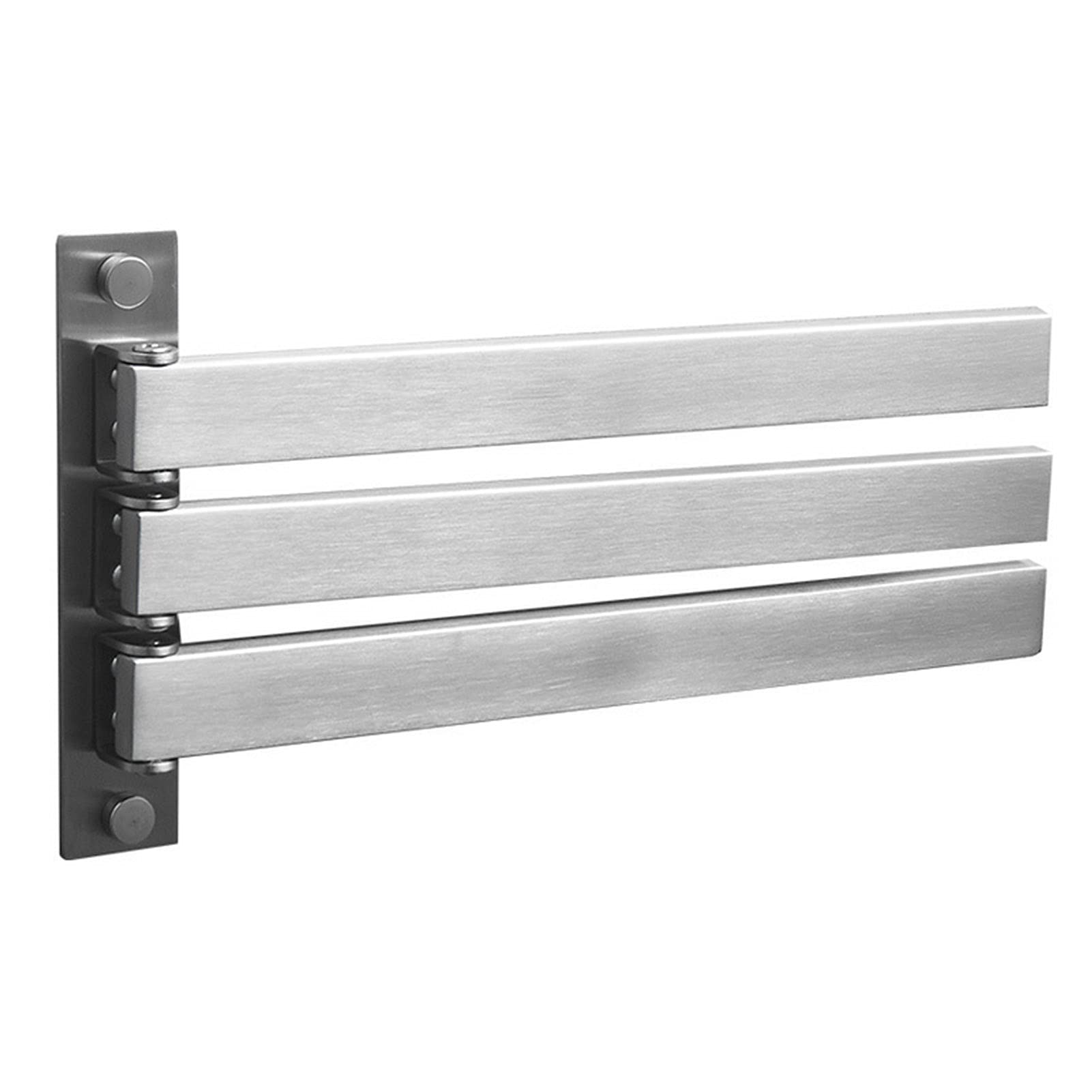 HSART 3-Arm Swivel Towel Bar Holder - Brushed Nickel Wall Mount Bathroom Organizer for Towels & Robes - Space Saving Storage for Small Bathrooms, Laundry Rooms & Kitchens