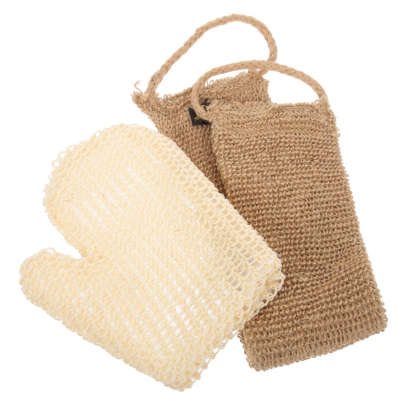 FRCOLOR Exfoliating Glove & Back Scrubber Set - Body Wash Brush with Bubble Maker for Deep Cleansing - Perfect for Shower, Spa & Dry Brushing - Women & Men Skin Care Essentials