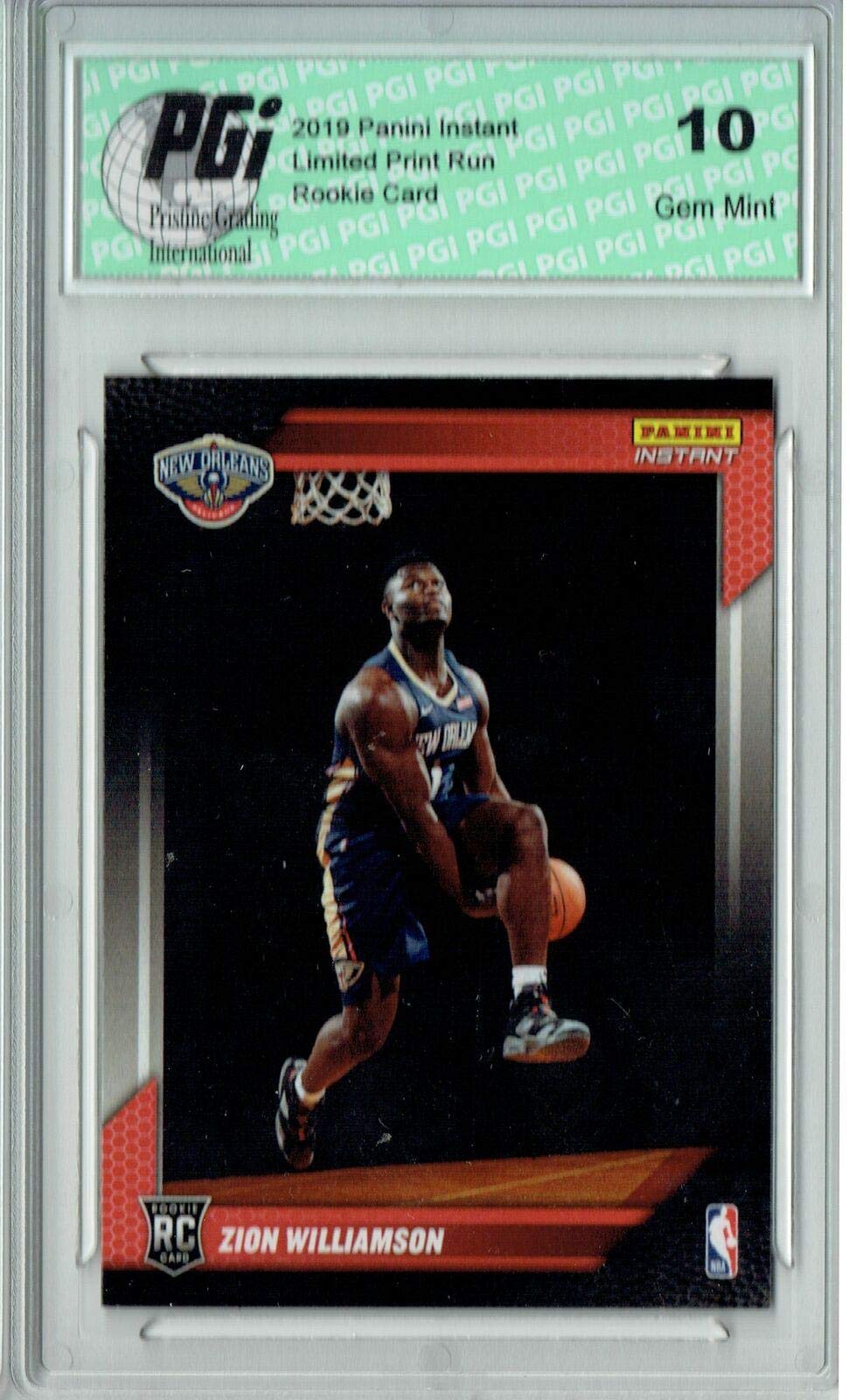 Zion Williamson 2019 Panini Instant #FLZW First Look Rookie Card PGI 10 - Limited Edition 1 of 14k Graded Basketball Card for Collectors & Investors | Perfect for Sports Memorabilia Displays, Fan Collections & Investment Portfolios