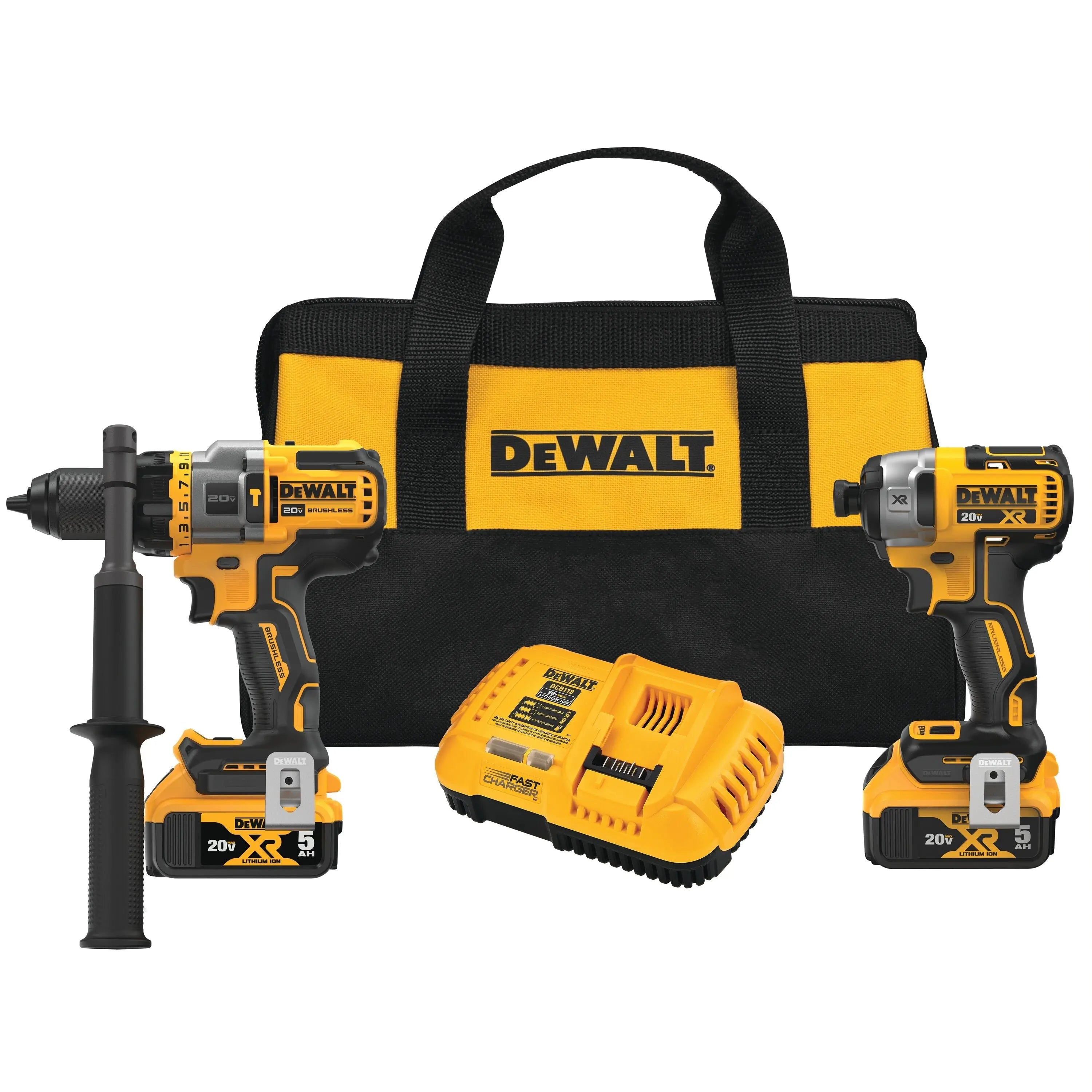 DeWalt DCK2100P2 20V MAX FlexVolt Advantage Combo Kit (2x DCB205) - Cordless Power Tool Set for Drilling, Fastening & DIY Projects - Perfect for Construction, Woodworking & Home Improvement