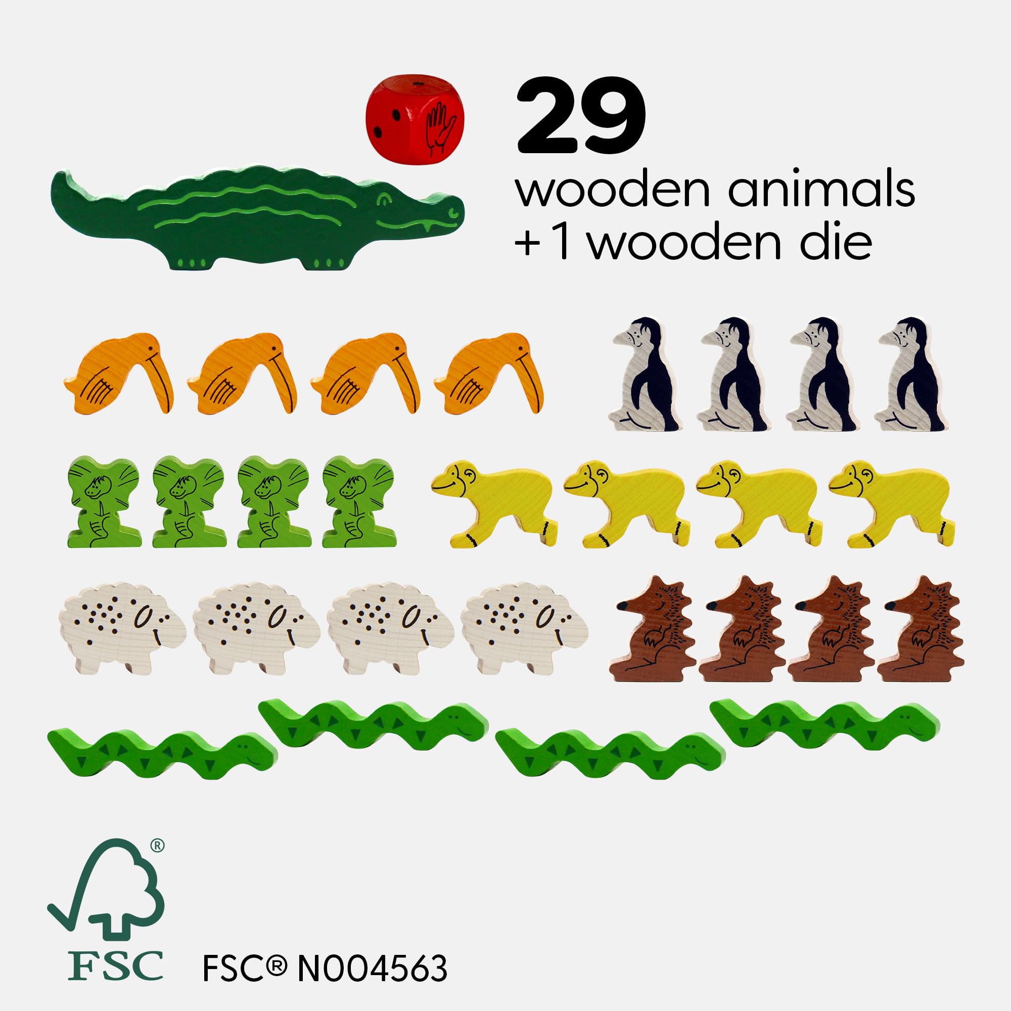HABA Animal Upon Animal - Classic Wooden Stacking Game for Kids & Adults | Fun Family Board Game | Dexterity & Party Game for Ages 4-8 | Perfect for Birthday Parties, Family Game Nights & Classroom Activities | Made in China