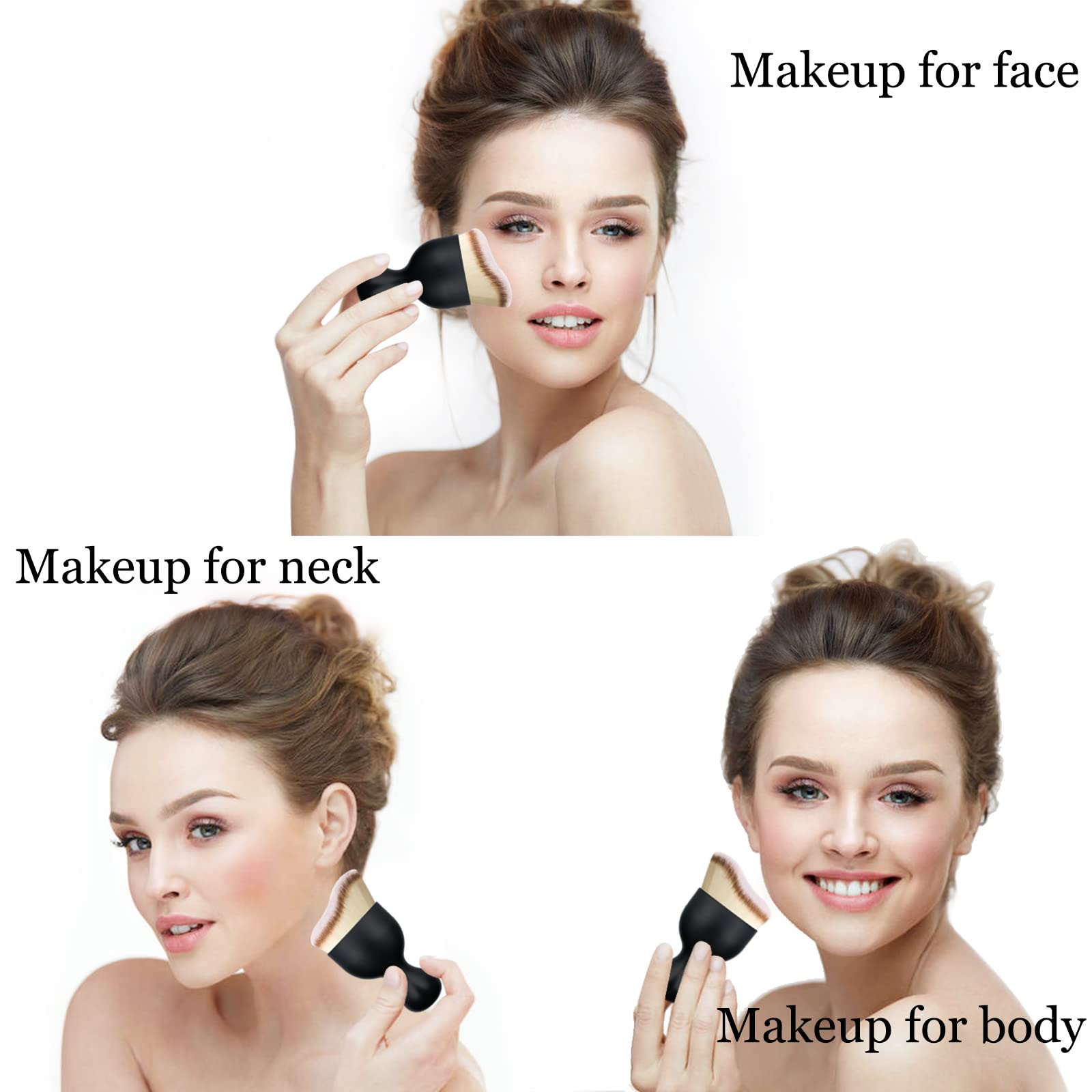 Falliny Foundation Makeup Brush - Flat Kabuki Travel Brush for Liquid, Cream & Powder Cosmetics | Flawless Blending for Face & Body | Perfect for Travel, On-the-Go Makeup & Professional Use
