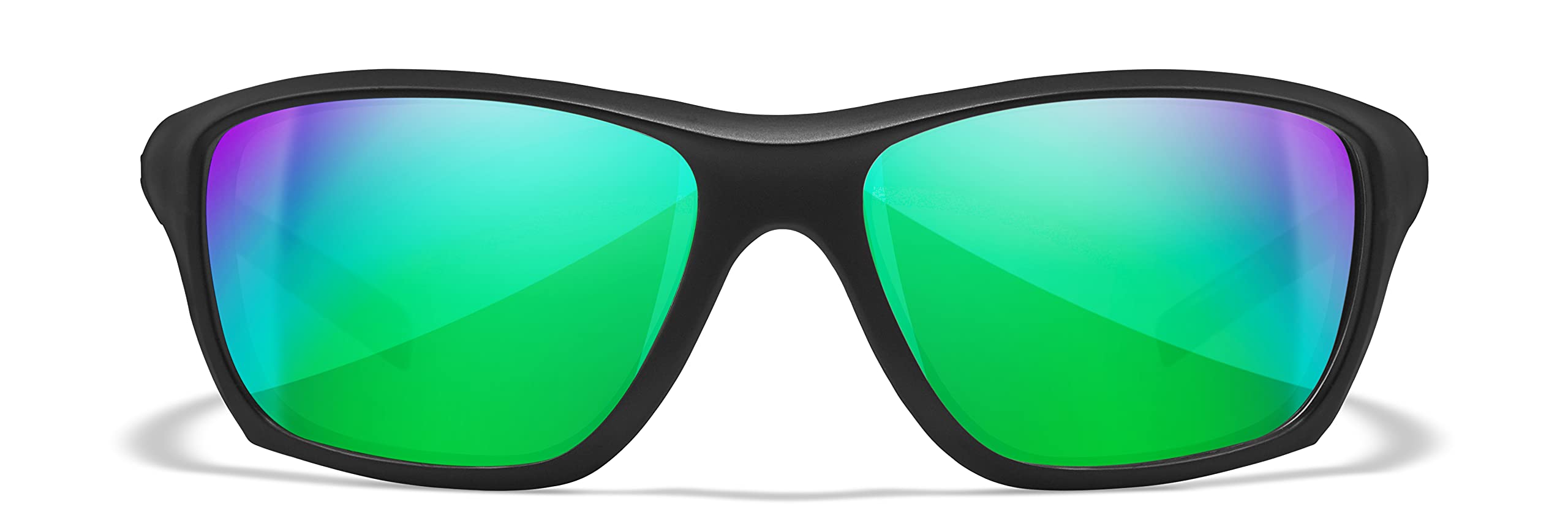 Wiley X WX Aspect Sunglasses - Green Mirror Lens, Matte Black Frame (Medium-Large) for Outdoor Sports, Cycling & Driving - Polarized UV Protection Safety Glasses