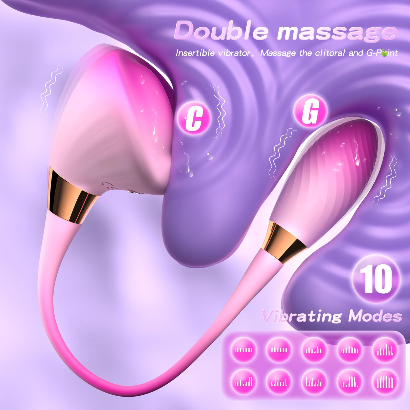 Premium Bullet Vibrator for Women - 10 Powerful Vibration Modes & Dual Motor Clitoral/G-Spot Stimulator - Rechargeable Waterproof Egg Vibrator for Couples Play, Solo Pleasure & Sensual Massage