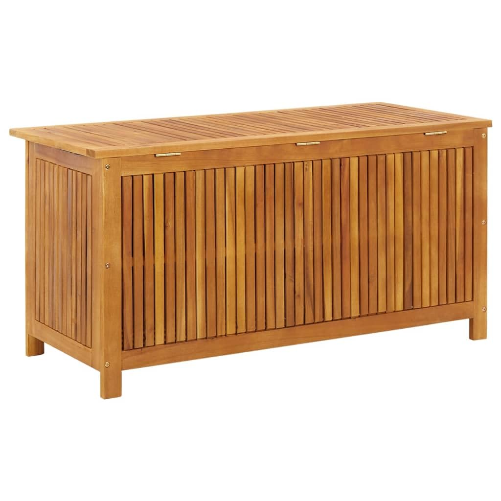 **vidaXL Acacia Wood Outdoor Storage Box with Lid - Waterproof Deck Box, Patio Cabinet for Cushions, Pillows & Garden Tools - Perfect for Backyard, Poolside & Patio Storage**