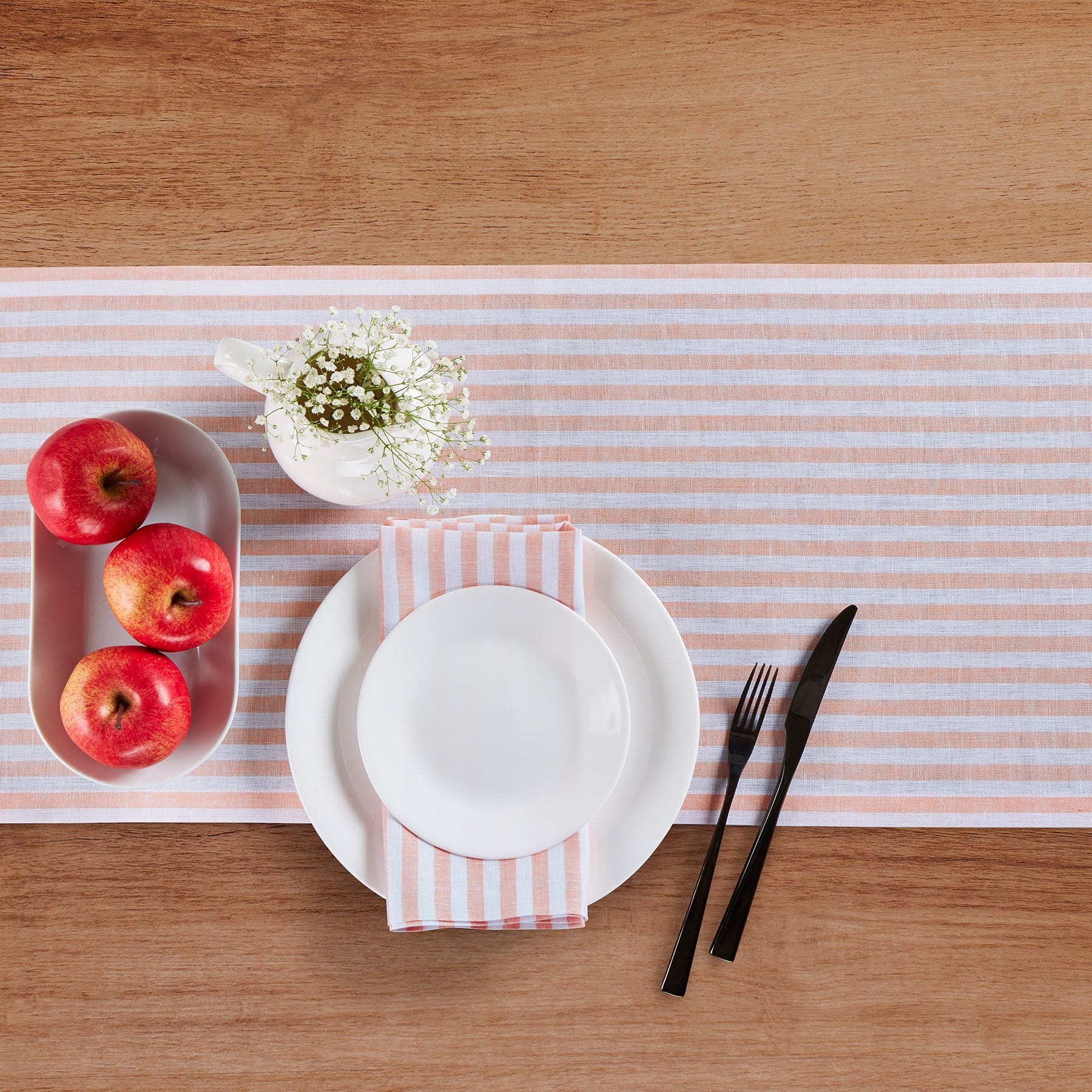 Amalfi Stripe Cotton Napkins Set of 12 - Premium Dinner Napkins for Formal Dining, Parties & Holiday Table Decor - Elegant Italian-Inspired Table Linens