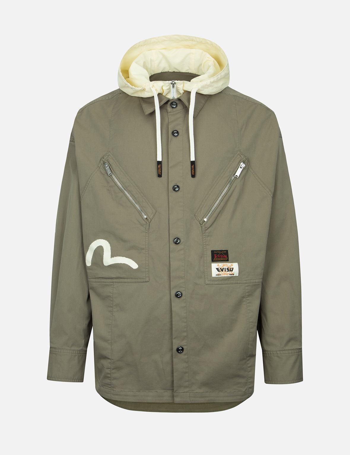 Stylish Seagull & Slogan Print Hooded Mock 2-in-1 Jacket for Men & Women | Windproof Lightweight Outerwear for Casual Wear, Street Fashion & Outdoor Activities