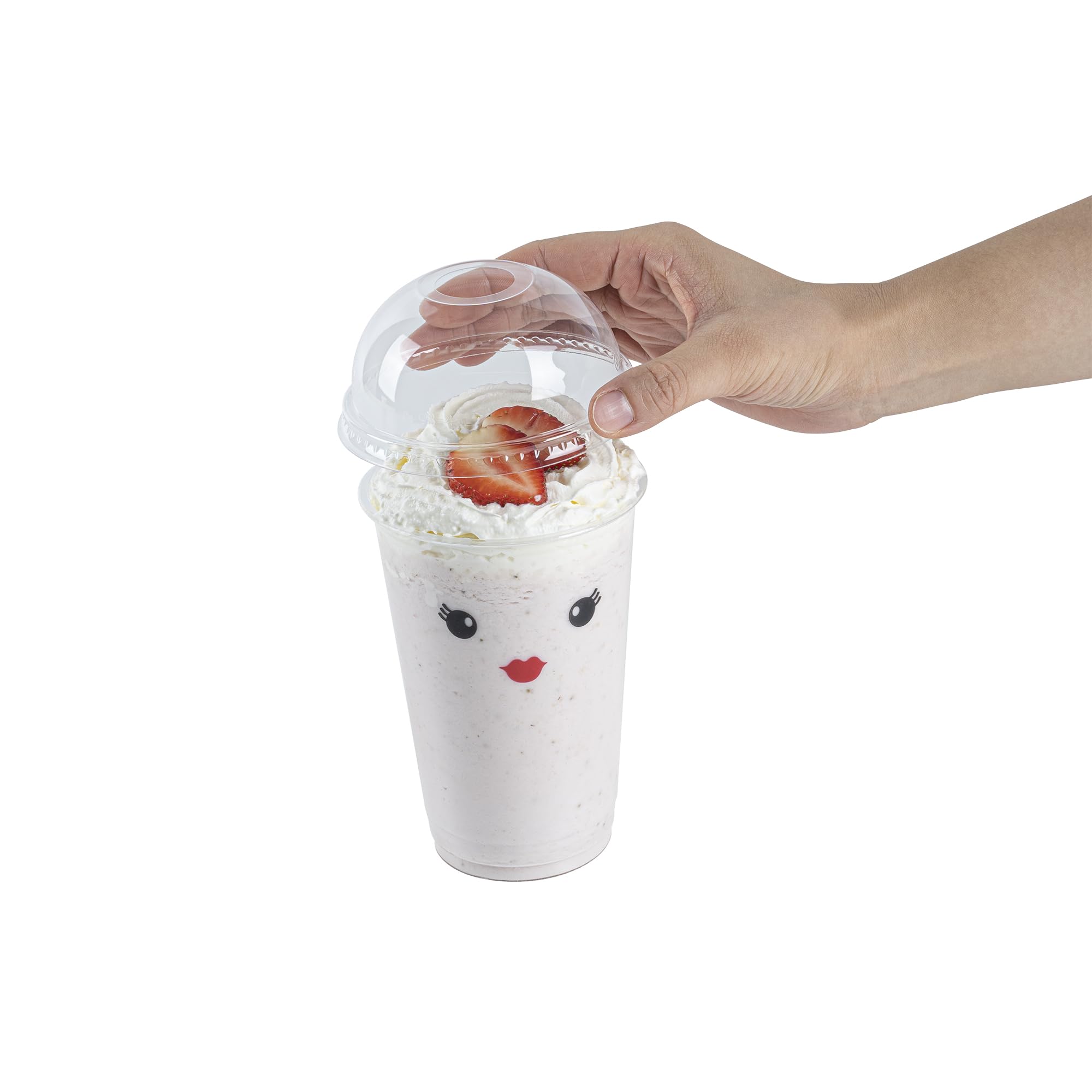 Visage Dome Lids for 9, 12 & 16 Oz Disposable Cups - 1000 Clear Plastic Drink Cup Lids with Straw Slot | Restaurantware Compatible | Perfect for Coffee Shops, Bubble Tea & Takeout Beverages