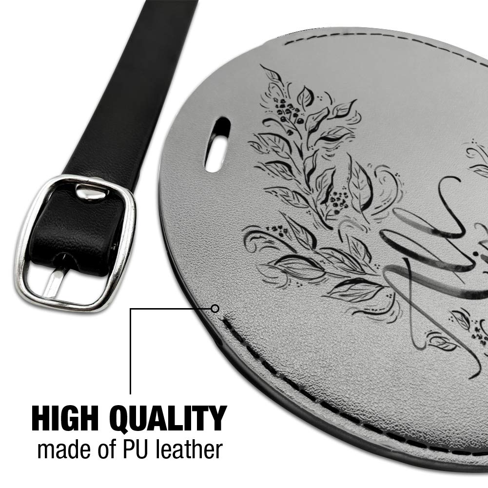 All is Calm Christmas Round Leather Luggage Tag - Personalized Carry-On ID Tag for Suitcases & Travel Bags | Perfect for Holiday Travel Gifts & Vacation Identification