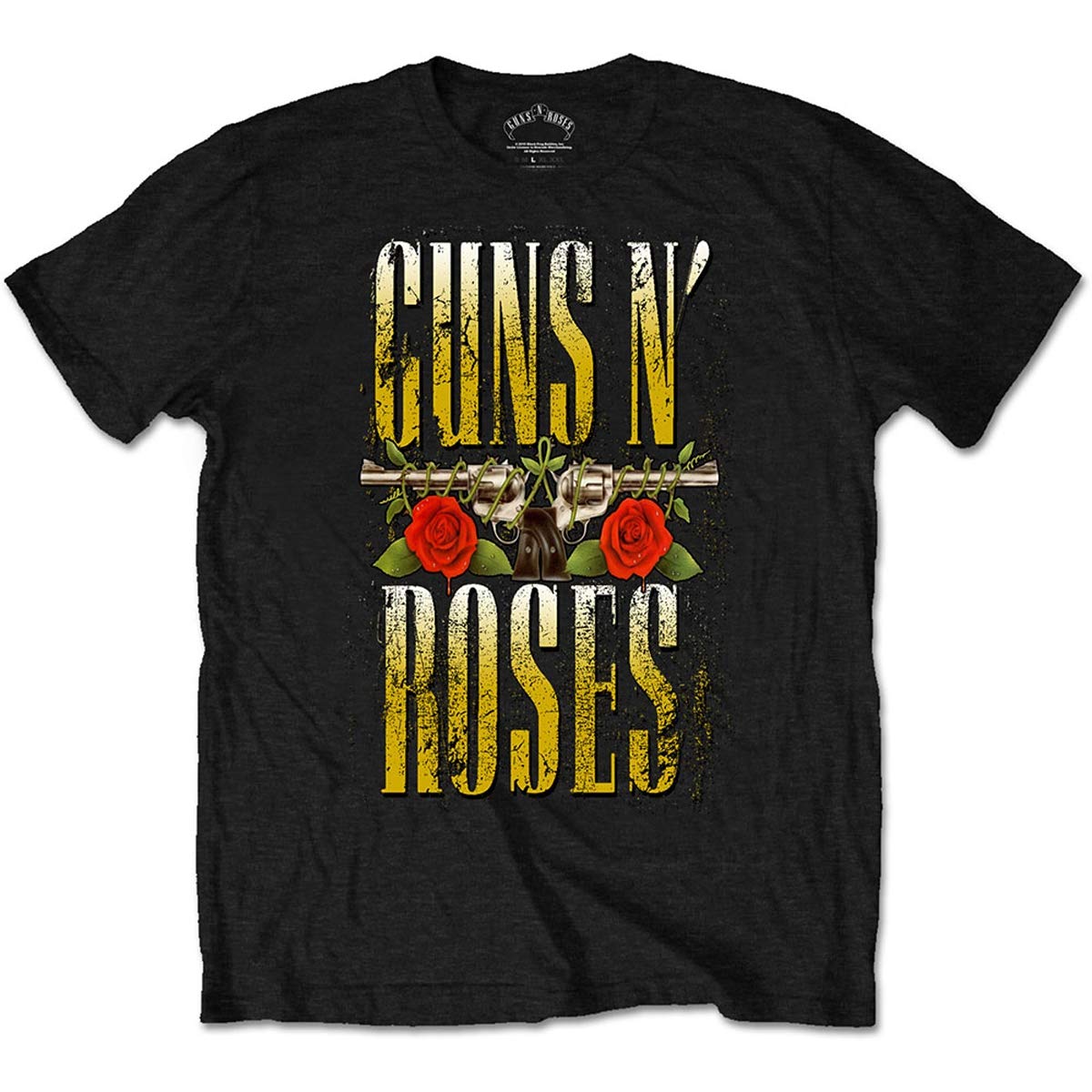 Guns N' Roses Men's Slim Fit Big Guns Band T-Shirt - Black Rock Music Tee for Concerts, Casual Wear & Fan Gifts