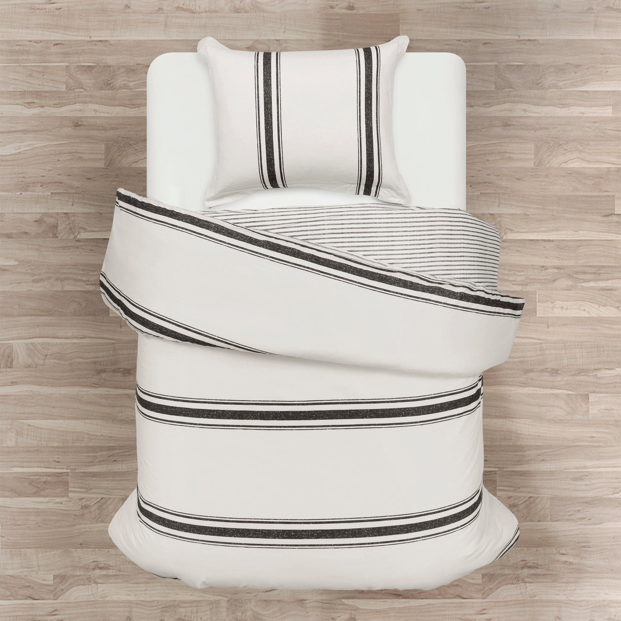 Farmhouse Stripe 100% Cotton Duvet Cover Set - Soft & Breathable Bedding for Cozy Bedroom Decor - Perfect for Guest Rooms, Master Bedrooms & Vacation Homes