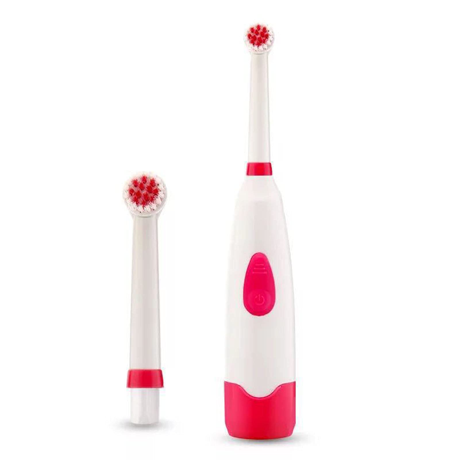 CactusAngui Electric Toothbrush Set - Waterproof Rechargeable Toothbrush with 4 Replacement Brush Heads for Adults & Kids, Red - Perfect for Travel, Home & Daily Dental Care Routine