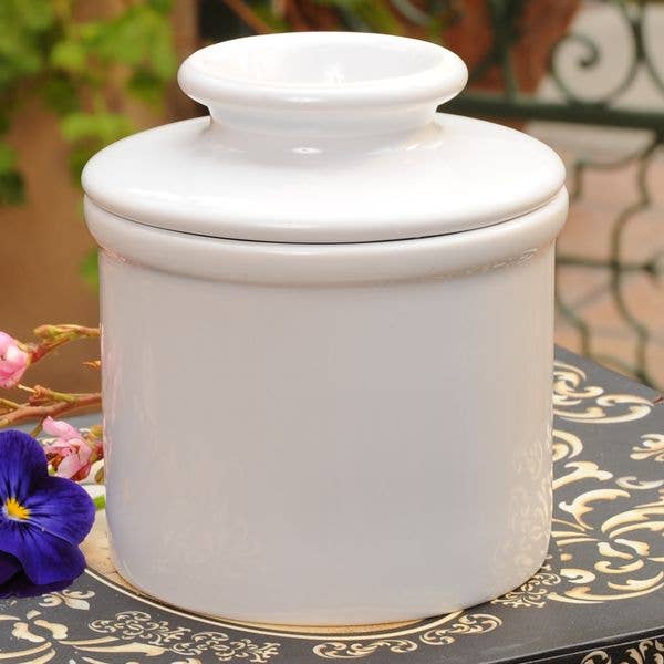 Classic White Butter Bell Crock - Keep Butter Fresh & Spreadable - Perfect for Kitchens, Dining Tables & Gifts