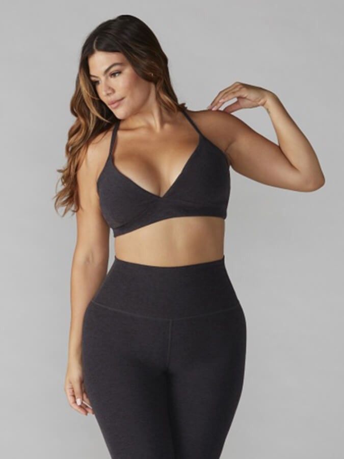 Tavi Adjustable Studio Women's Sports Bra - High Support Workout Top for Running, Yoga & Gym - Midnight Melange Color