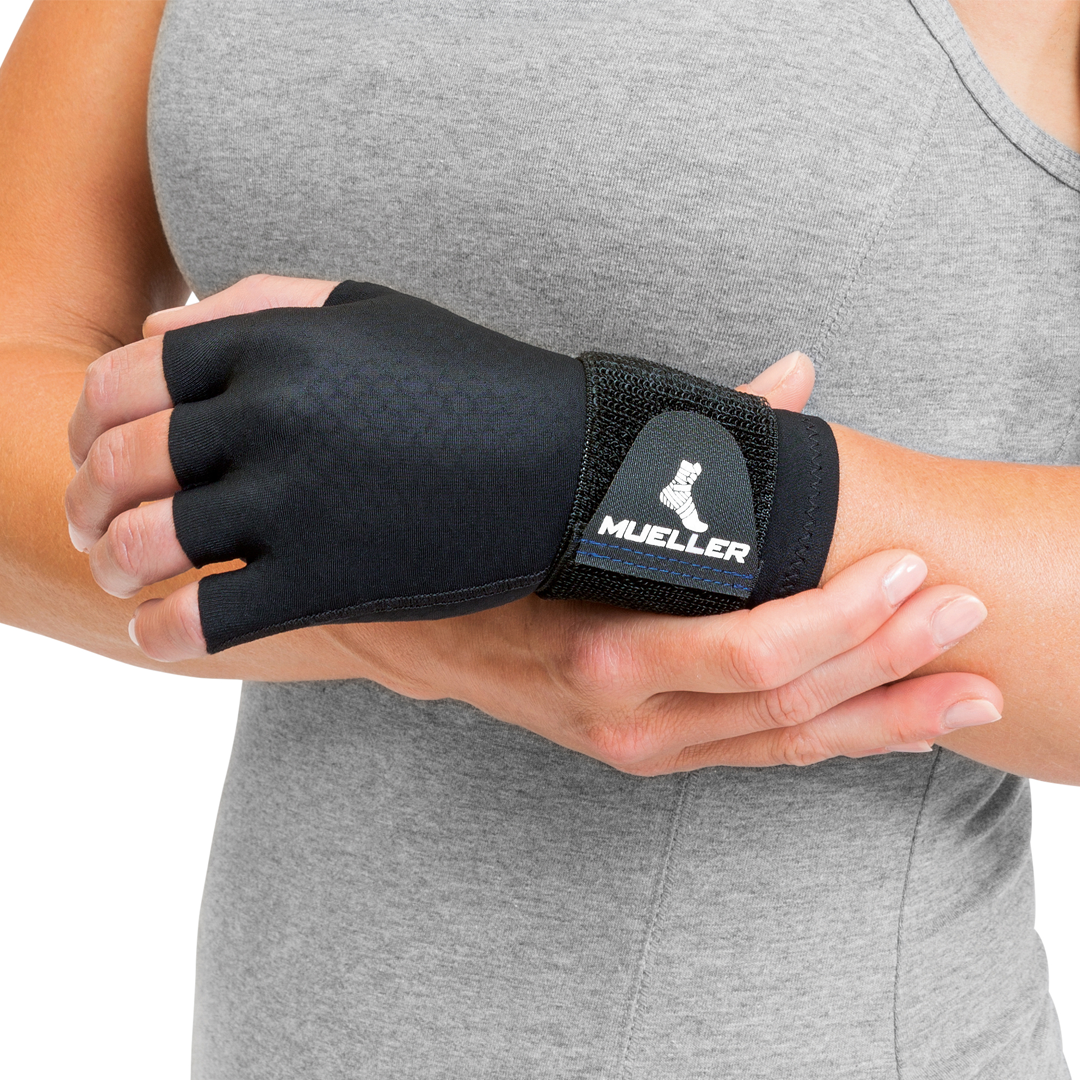 Mueller Compression Gloves for Arthritis & Carpal Tunnel Relief - Breathable Fingerless Support Gloves for Typing, Gaming & Daily Activities